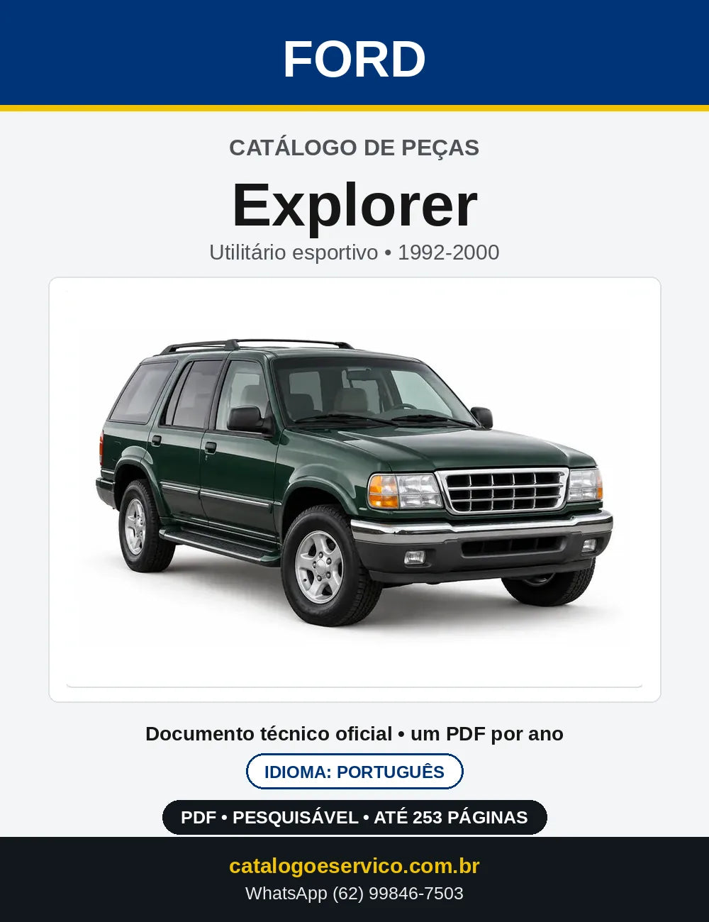 Catálogo de Peças Ford Explorer 1992-2000 — capa