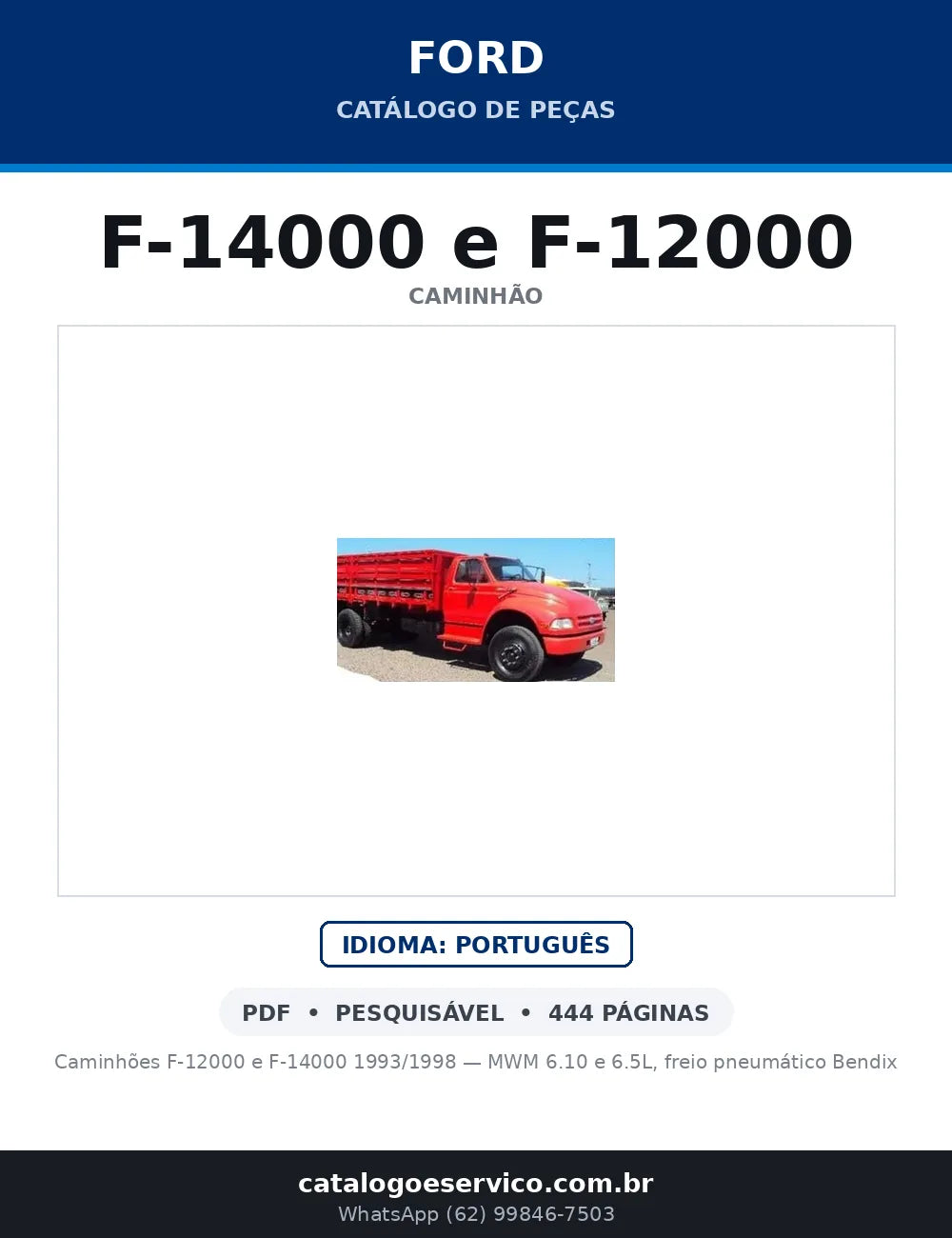 Catálogo de Peças Ford F-14000 e F-12000 (1993-1998) — capa
