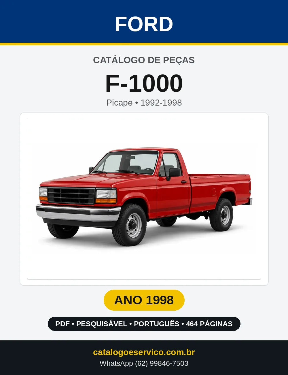 Catálogo de Peças Ford F-1000 1998 — 464 páginas