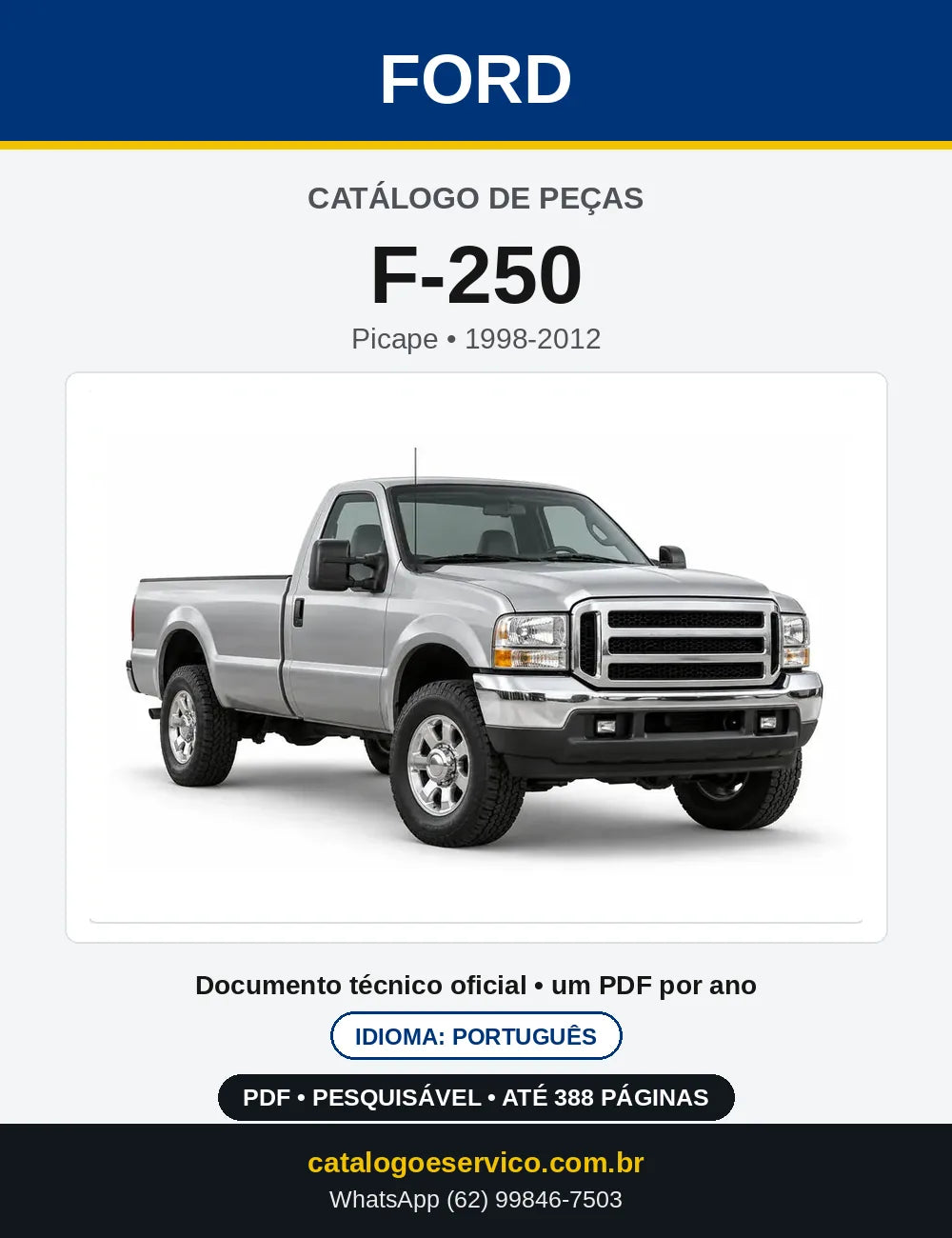 Catálogo de Peças Ford F-250 1998-2012 — capa