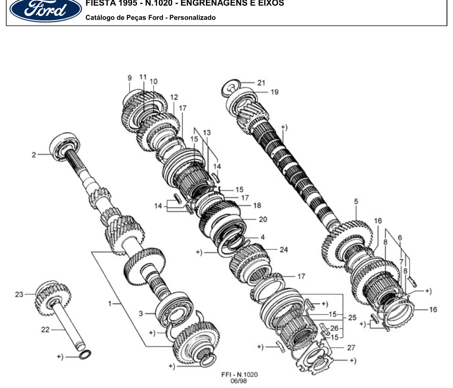 Catálogo de Peças Ford Fiesta Endura 1.3 (1995) — vista explodida 1 (pág. 200 do PDF)