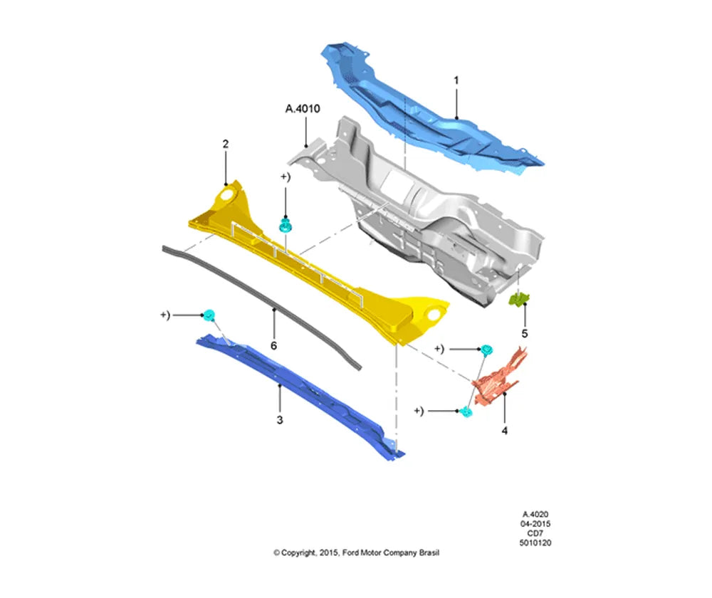 Catálogo de Peças Ford Focus — vista explodida 4