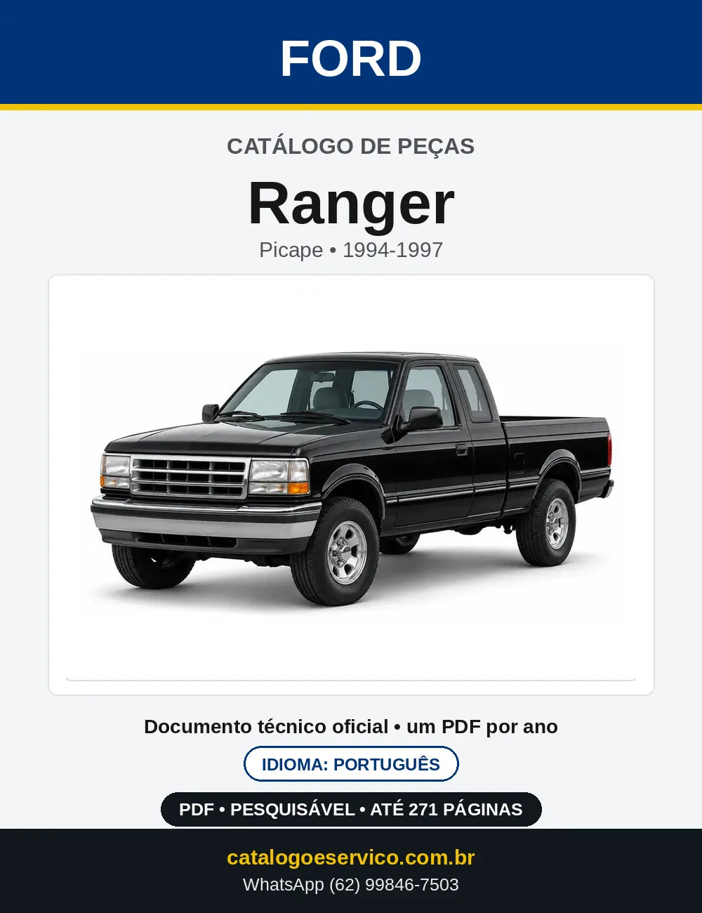 Catálogo de Peças Ford Ranger 1994-1997 — capa