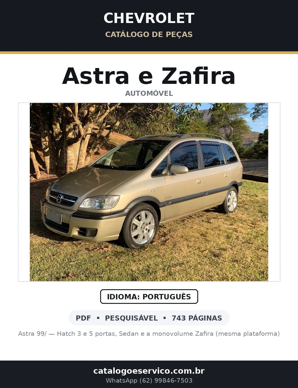 Catálogo de Peças Chevrolet Astra 1999-2006 e Zafira — capa