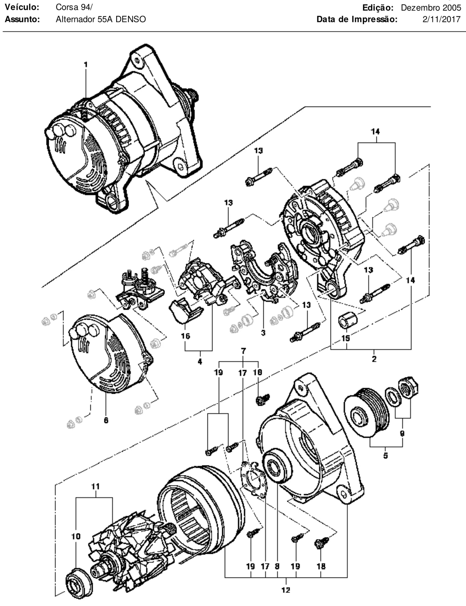 Catálogo de Peças Chevrolet Corsa 1994-2002 (linha Corsa completa) — vista explodida 2 (pág. 100 do PDF)