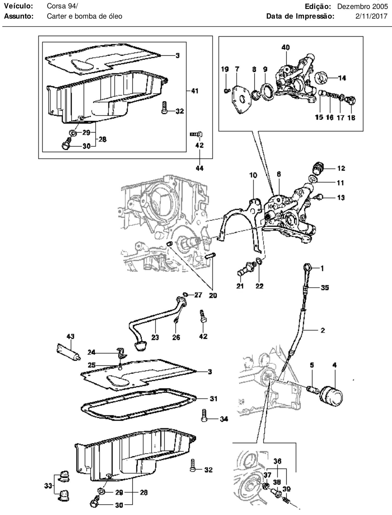 Catálogo de Peças Chevrolet Corsa GSi 1995-1997 (linha Corsa completa) — vista explodida 3 (pág. 73 do PDF)