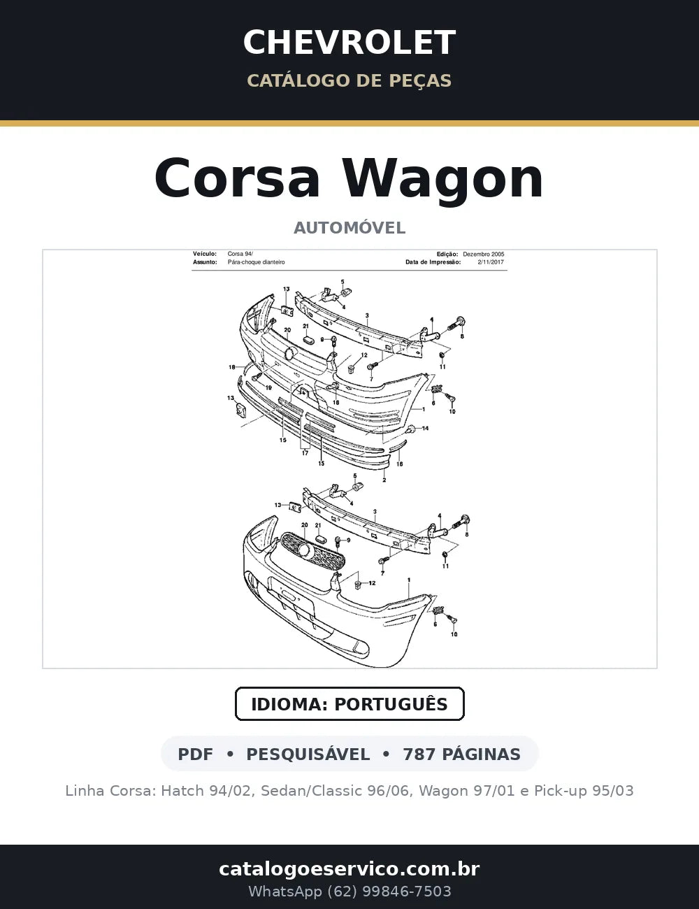 Catálogo de Peças Chevrolet Corsa Wagon 1997-2001 (linha Corsa completa) — capa