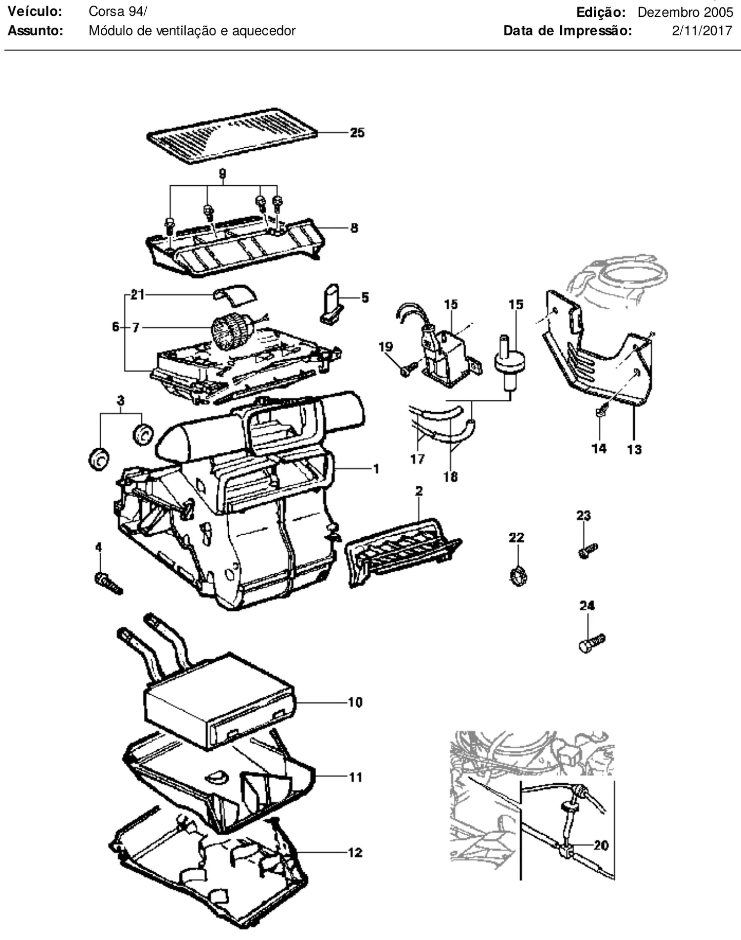 Catálogo de Peças Chevrolet Corsa Wagon 1997-2001 (linha Corsa completa) — vista explodida 3 (pág. 485 do PDF)