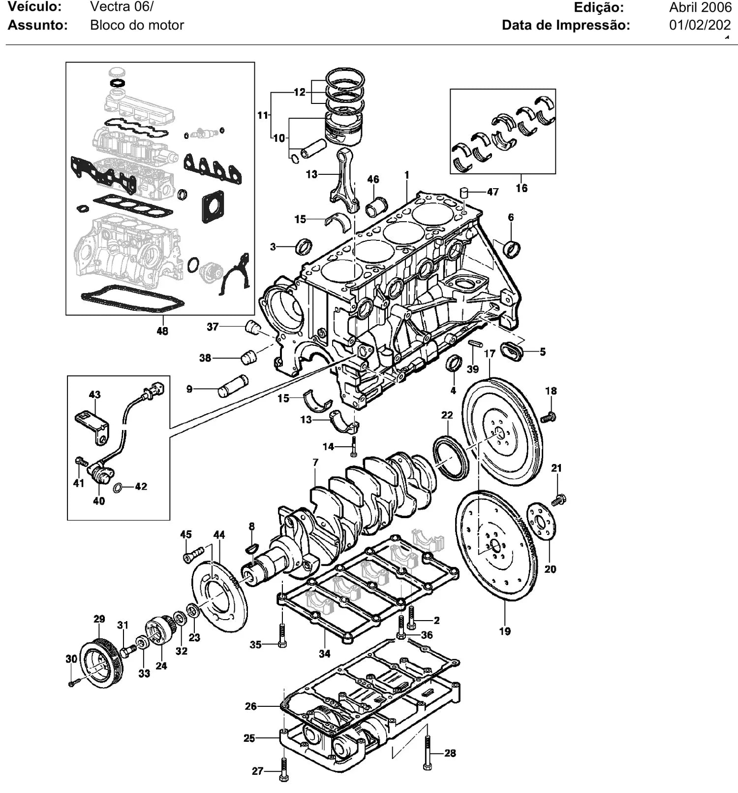 Catálogo de Peças Chevrolet Vectra 2.0 e 2.4 2006-2008 — vista explodida 2 (pág. 8 do PDF)