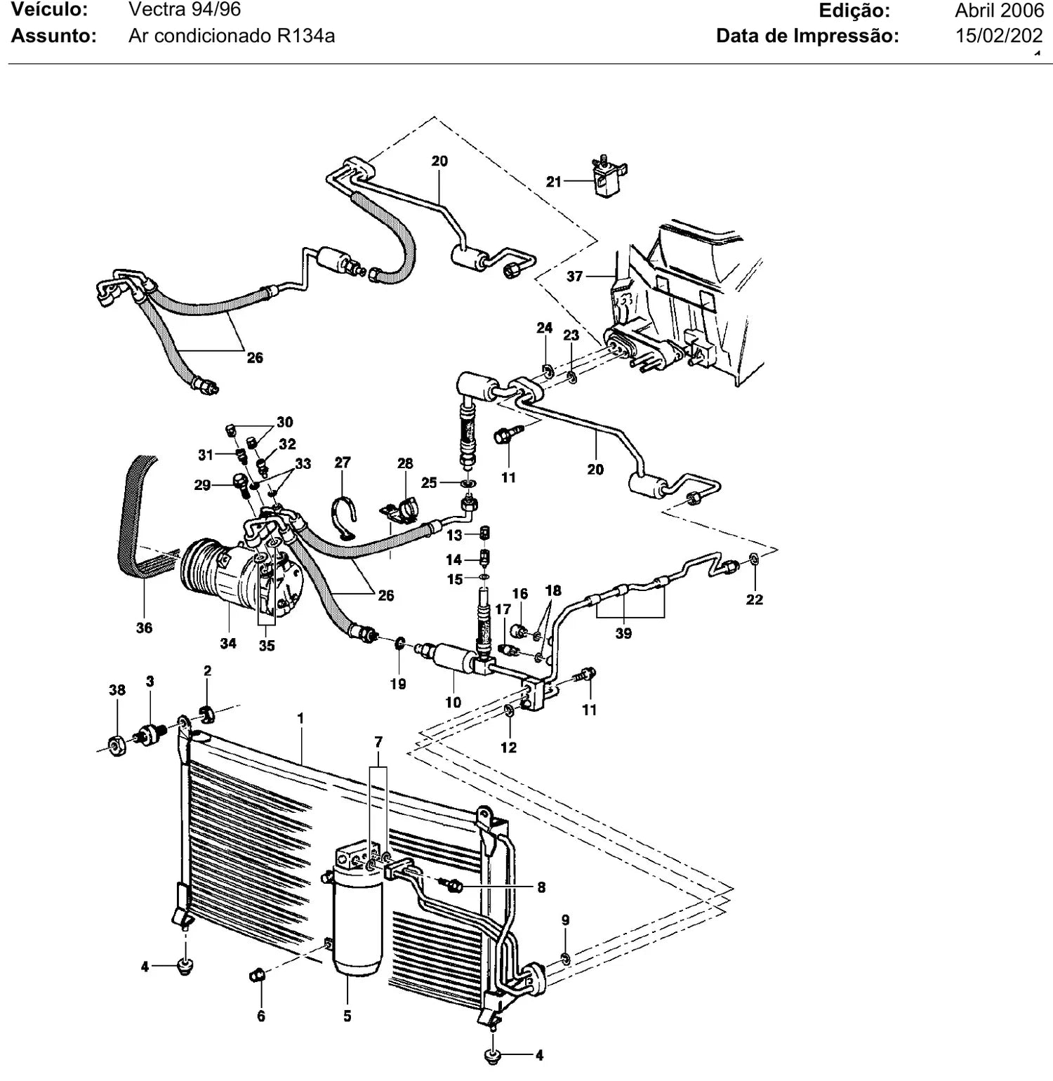 Catálogo de Peças Chevrolet Vectra CD, GLS e GSi 1994-1996 — vista explodida 2 (pág. 169 do PDF)