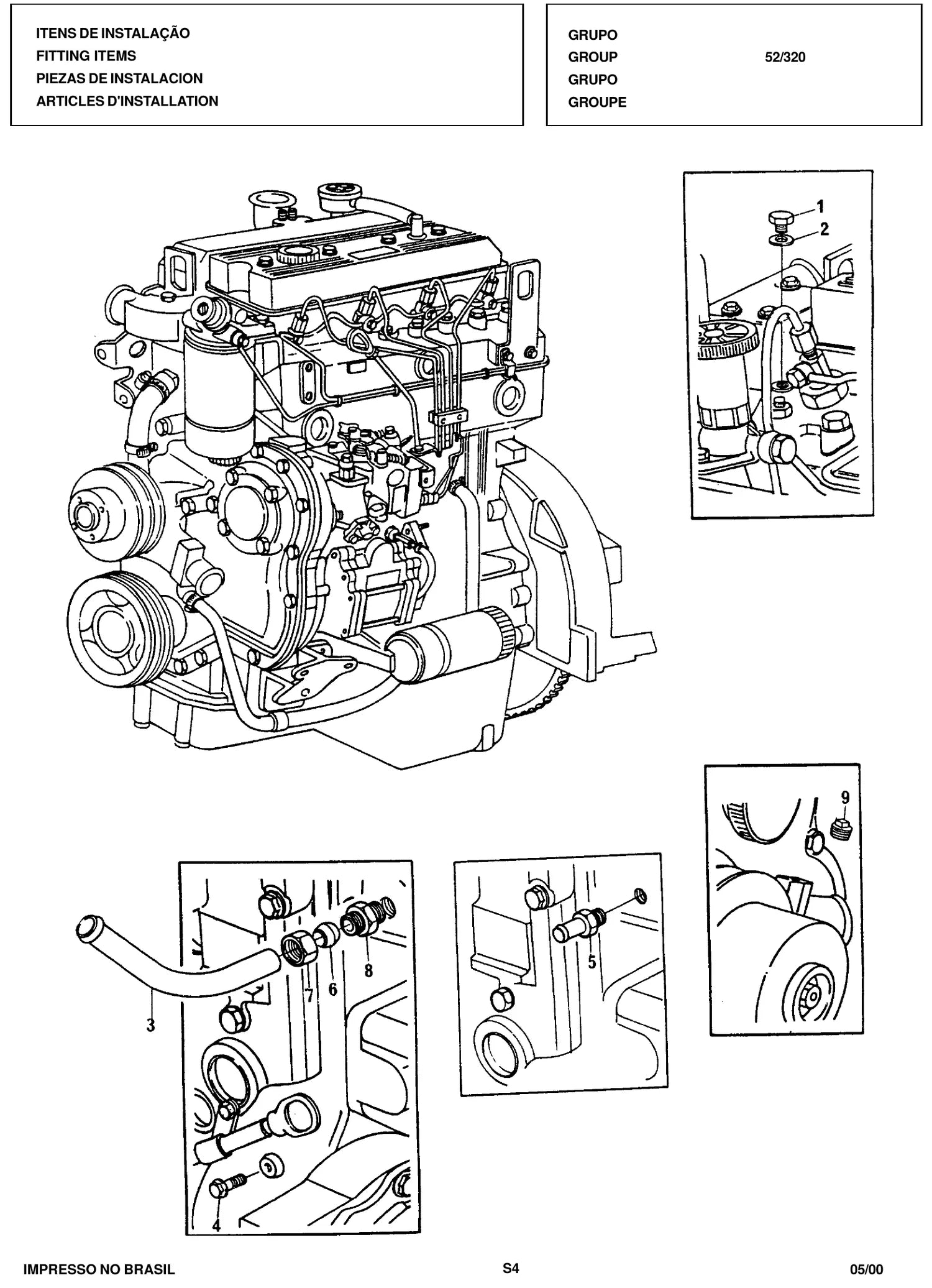 Catálogo de Peças Motor Maxion S4, S4T e S4T Plus — vista explodida 2 (pág. 254 do PDF)
