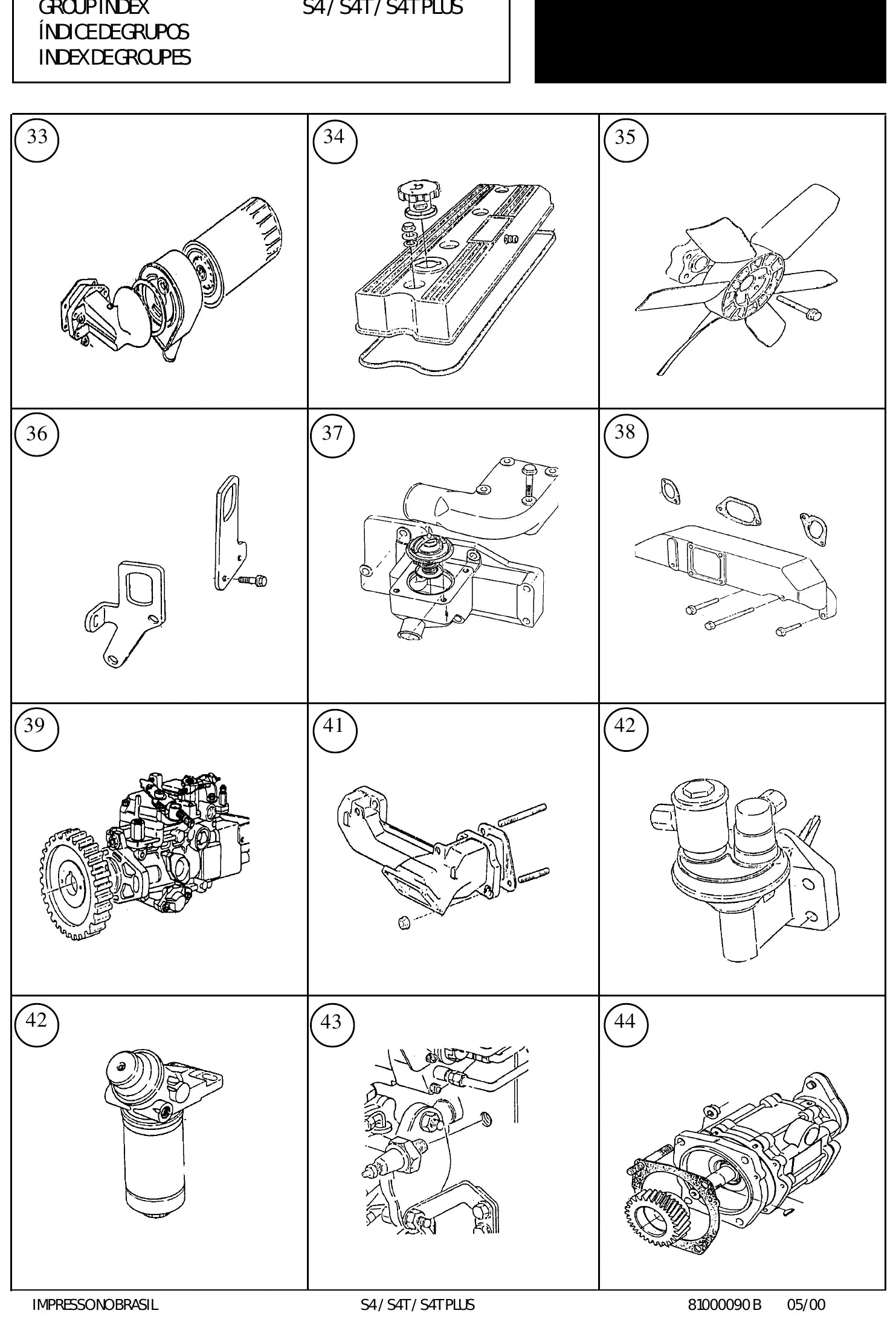 Catálogo de Peças Motor Maxion S4, S4T e S4T Plus — vista explodida 3 (pág. 47 do PDF)
