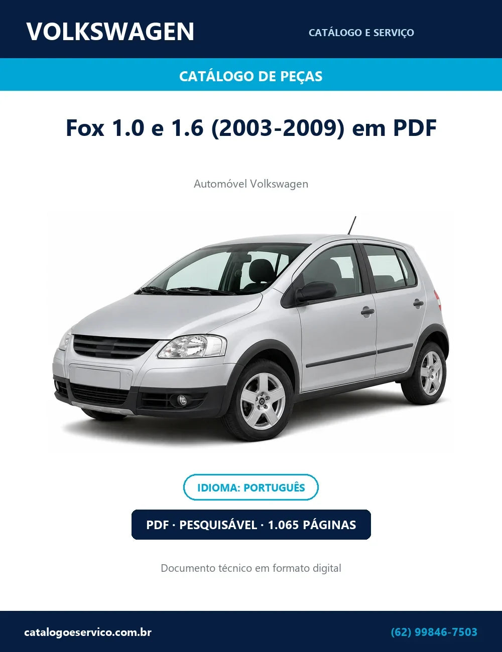 Catálogo de Peças Volkswagen Fox 1.0 e 1.6 (2003-2009) — capa