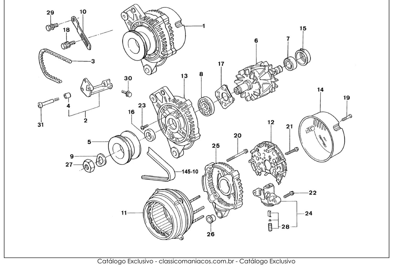 Catálogo de Peças Volkswagen Gol GT, GTI e GTS AE, AP e AT (1980-1996) — vista explodida 2 (pág. 1151 do PDF)