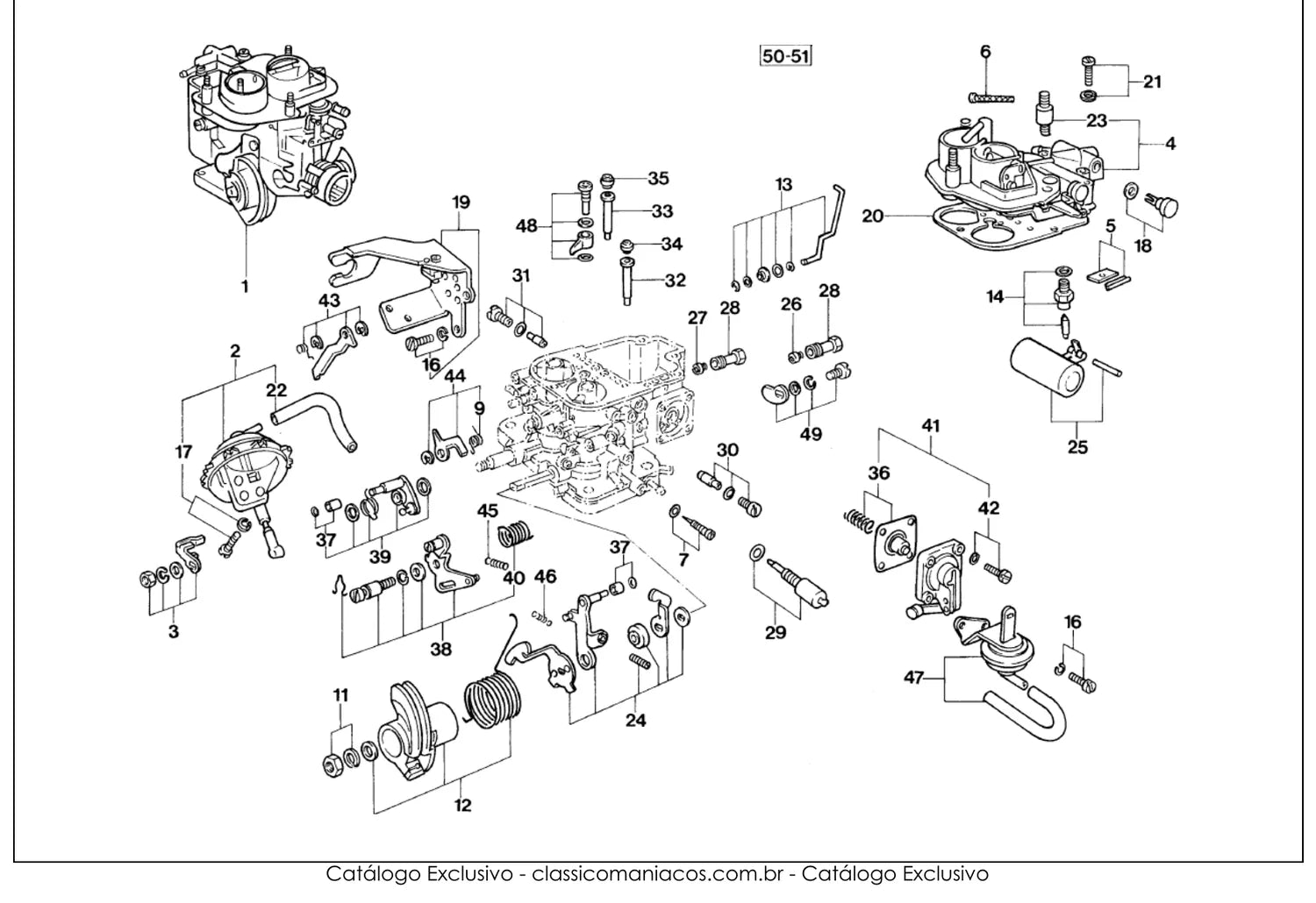 Catálogo de Peças Volkswagen Gol quadrado AE, AP e AT (1980-1996) — vista explodida 2 (pág. 311 do PDF)