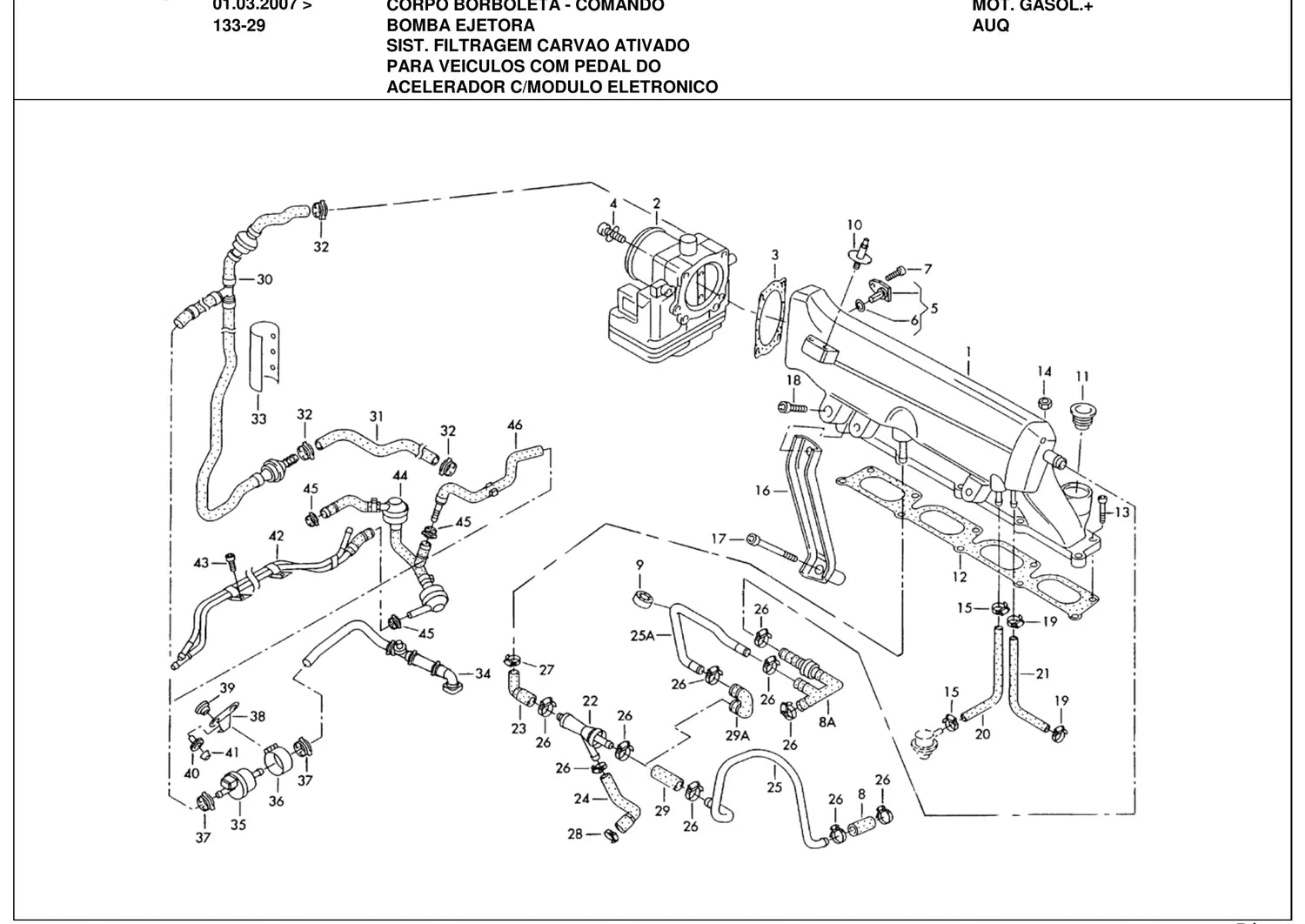 Catálogo de Peças Volkswagen Golf 1.6, 1.8 e 2.0 (2007-2010) — vista explodida 3 (pág. 166 do PDF)