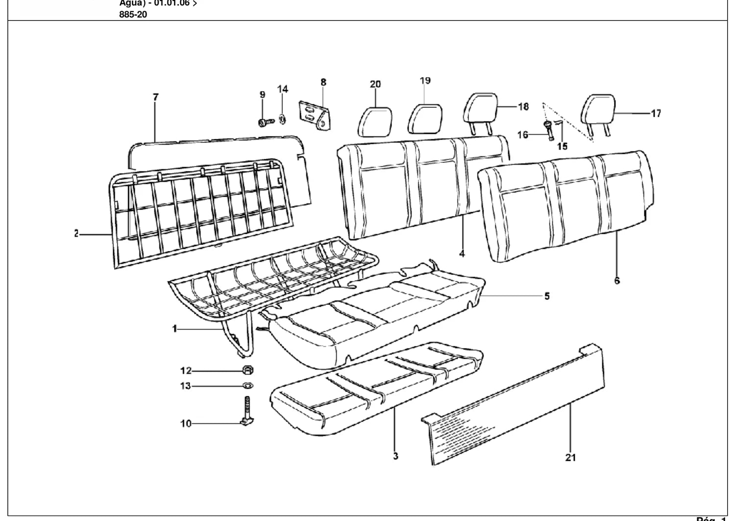 Catálogo de Peças Volkswagen Kombi 1.4 Flex (2006-2010) — vista explodida 1 (pág. 266 do PDF)