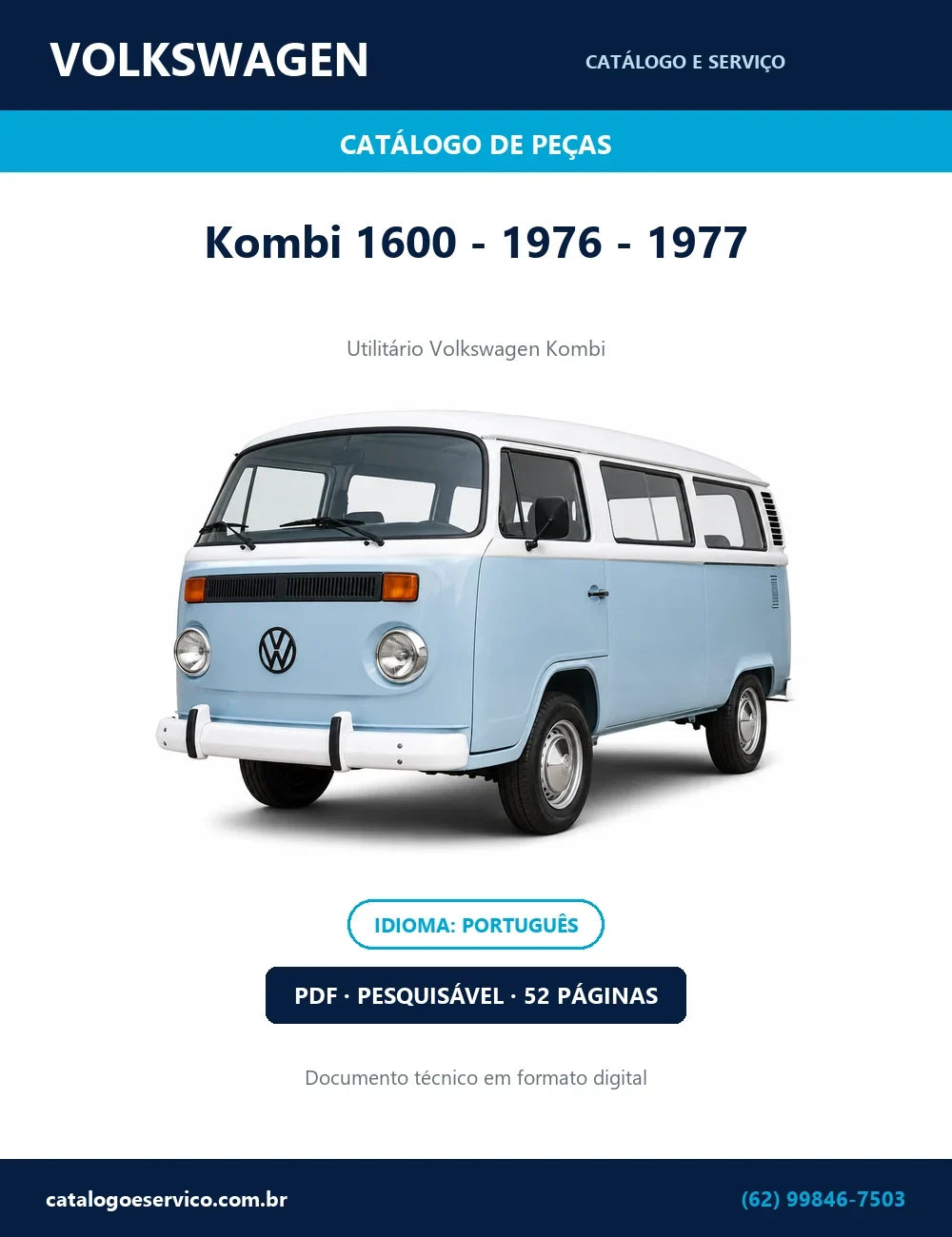 Catálogo Peças Volkswagen Kombi 1600 - 1976 - 1977