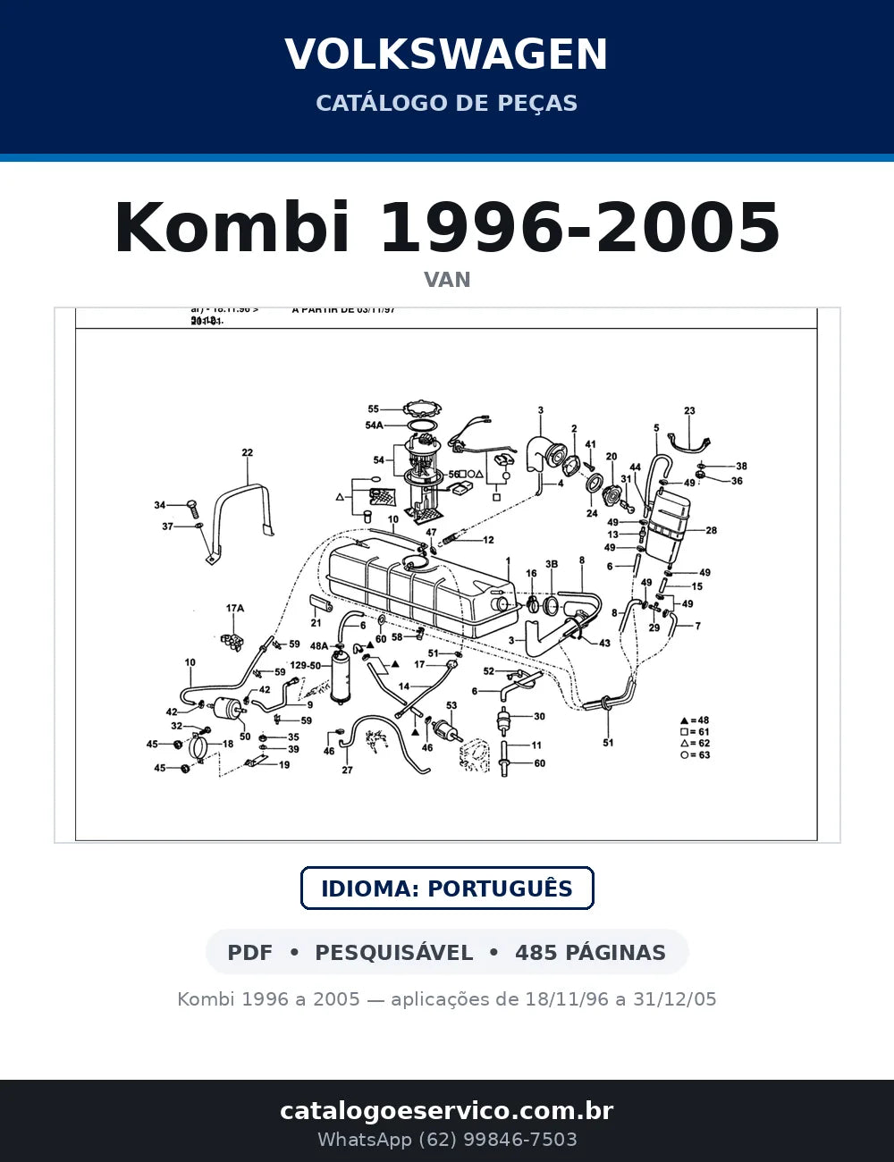 Catálogo de Peças Volkswagen Kombi 1996-2005 — capa