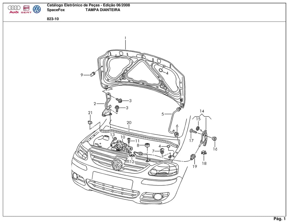 Vista explodida 2 — Catálogo de Peças Volkswagen SpaceFox 1.6
