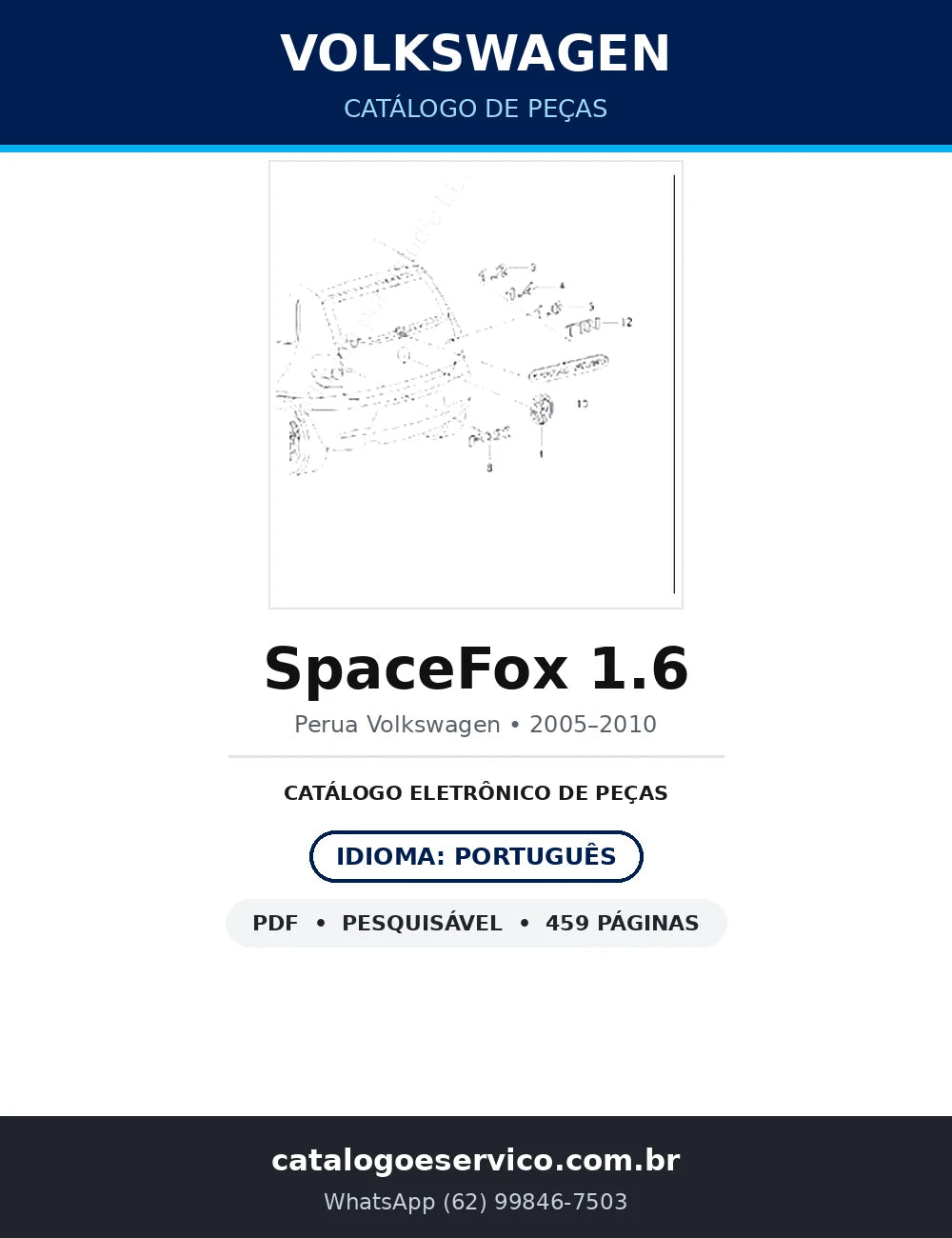 Catálogo de Peças Volkswagen SpaceFox 1.6 (2005–2010) — 459 págs. — capa