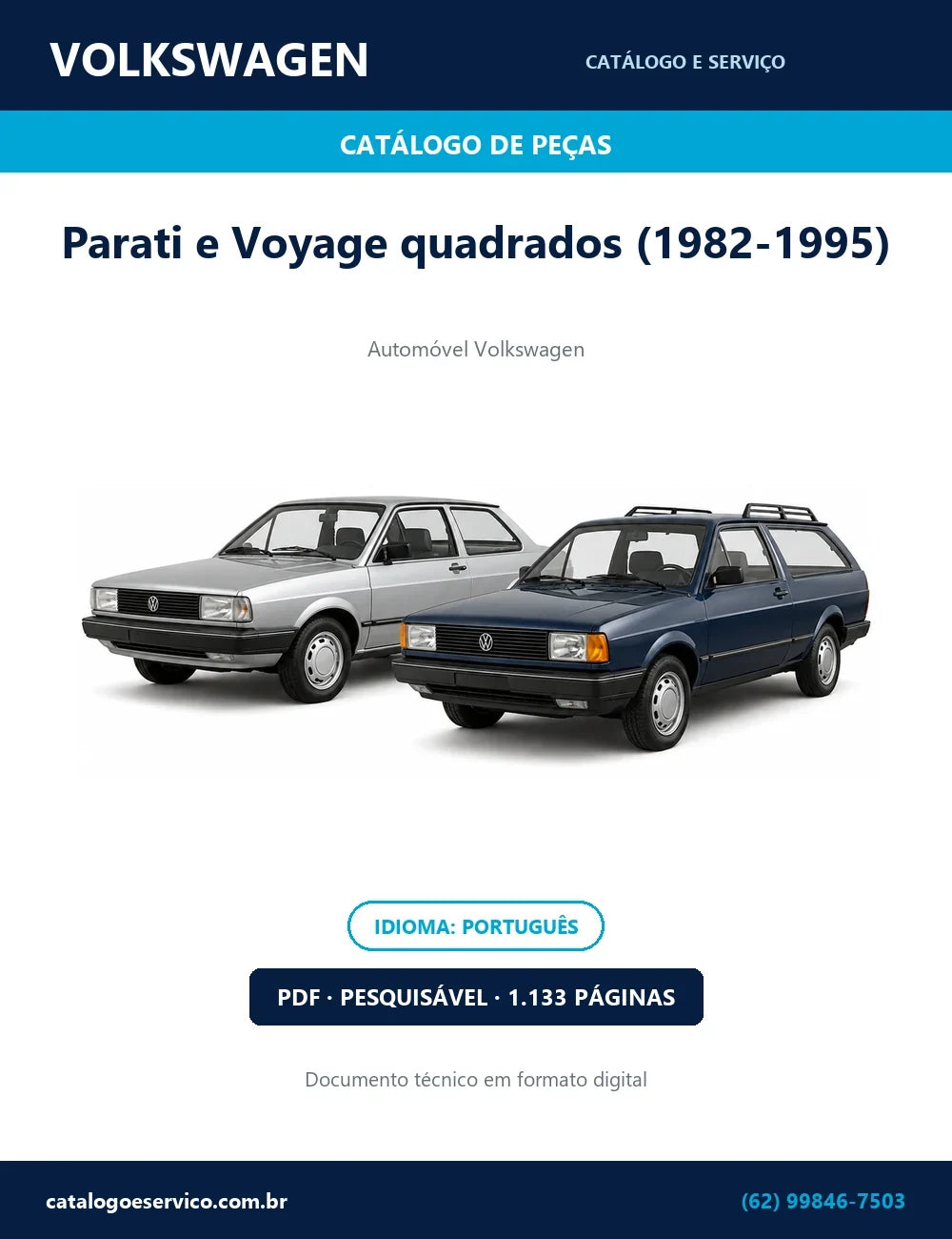 Catálogo de Peças Volkswagen Parati e Voyage quadrados (1982-1995) — capa