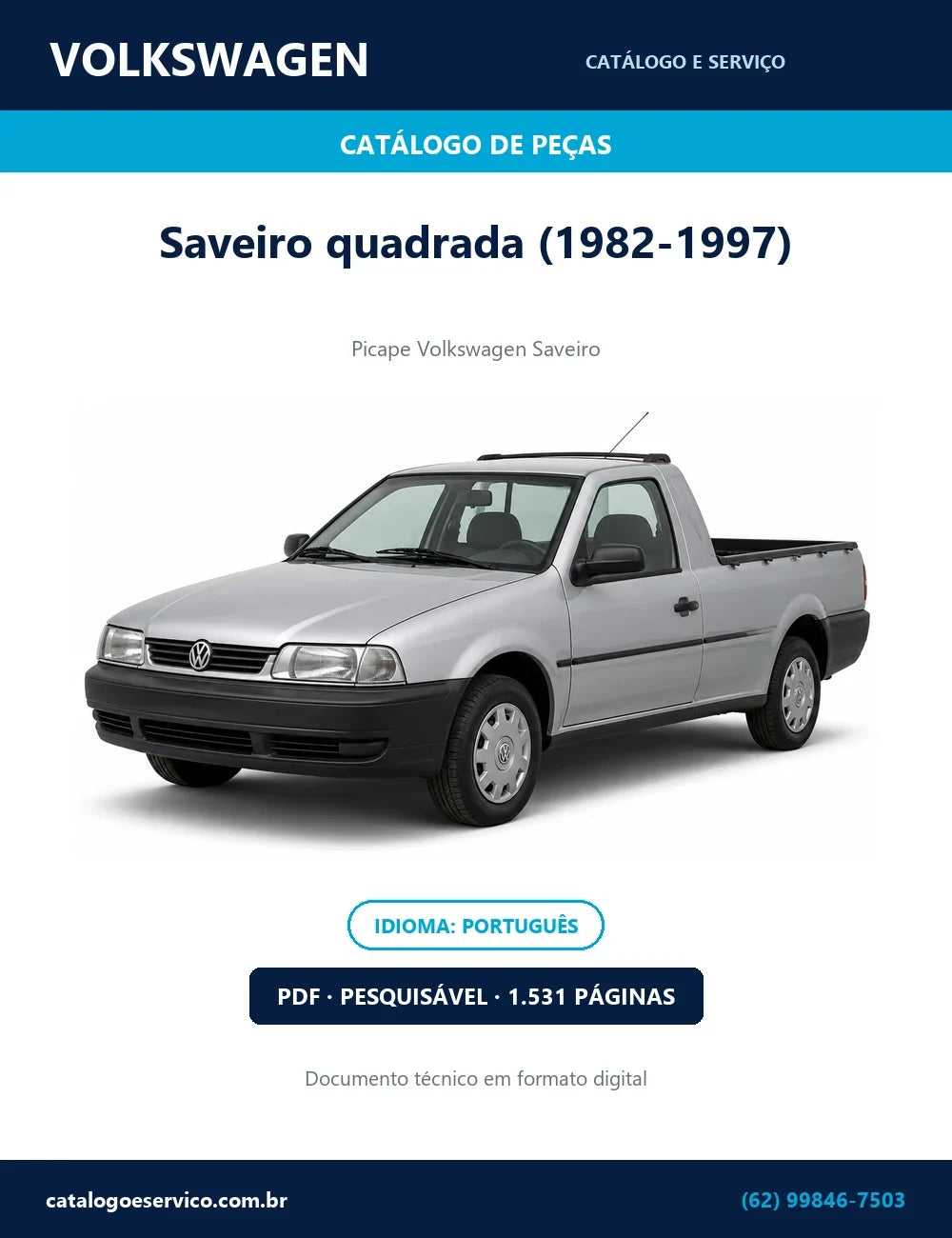Catálogo de Peças Volkswagen Saveiro quadrada (1982-1997) — capa