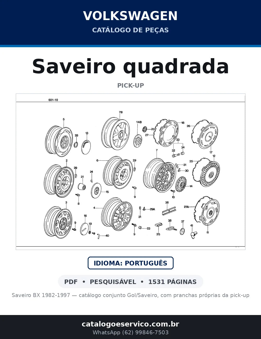 Catálogo de Peças Volkswagen Saveiro quadrada (1982-1997) — capa