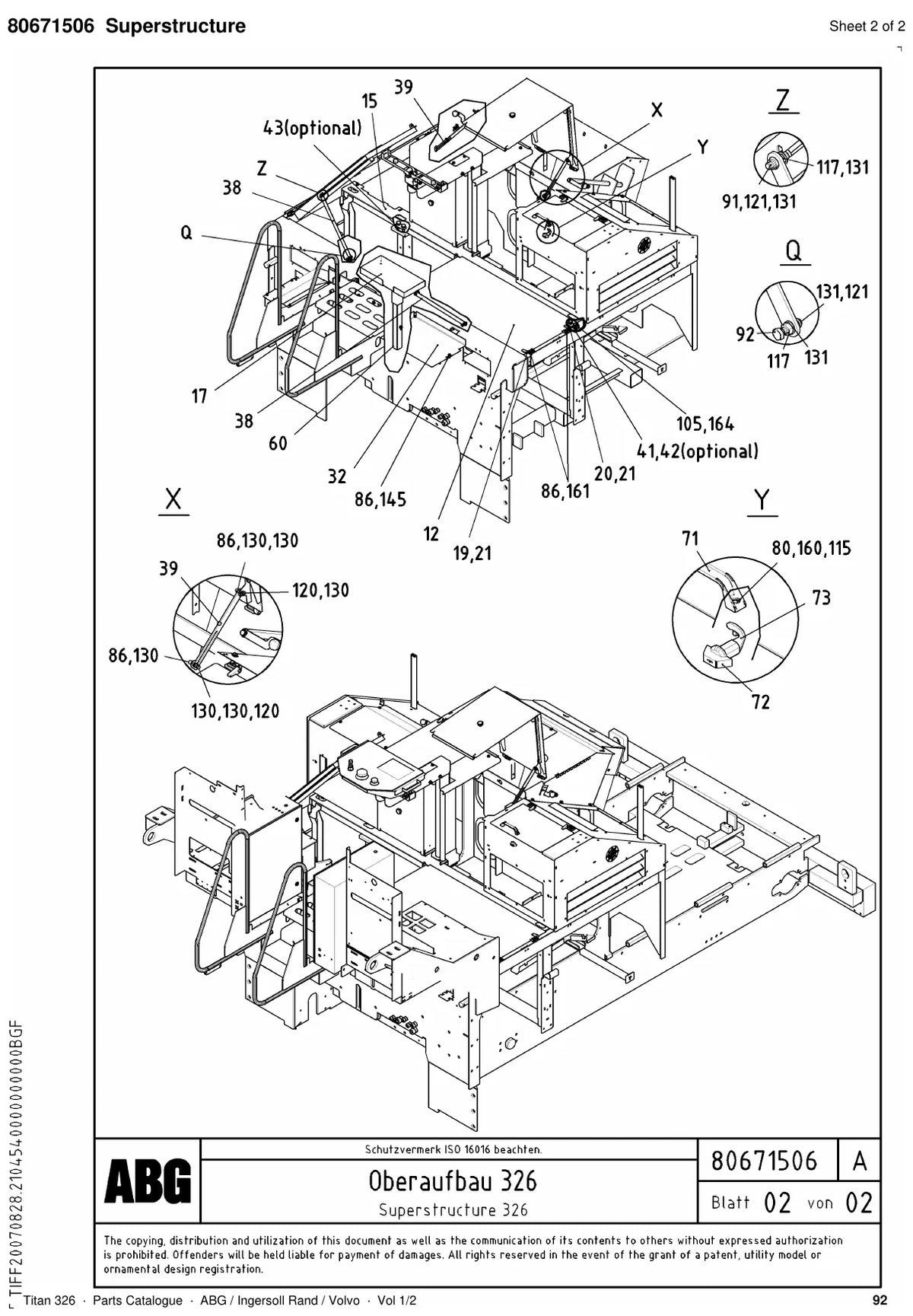 ABG Titan 326 Ingersoll Rand — vista explodida 1