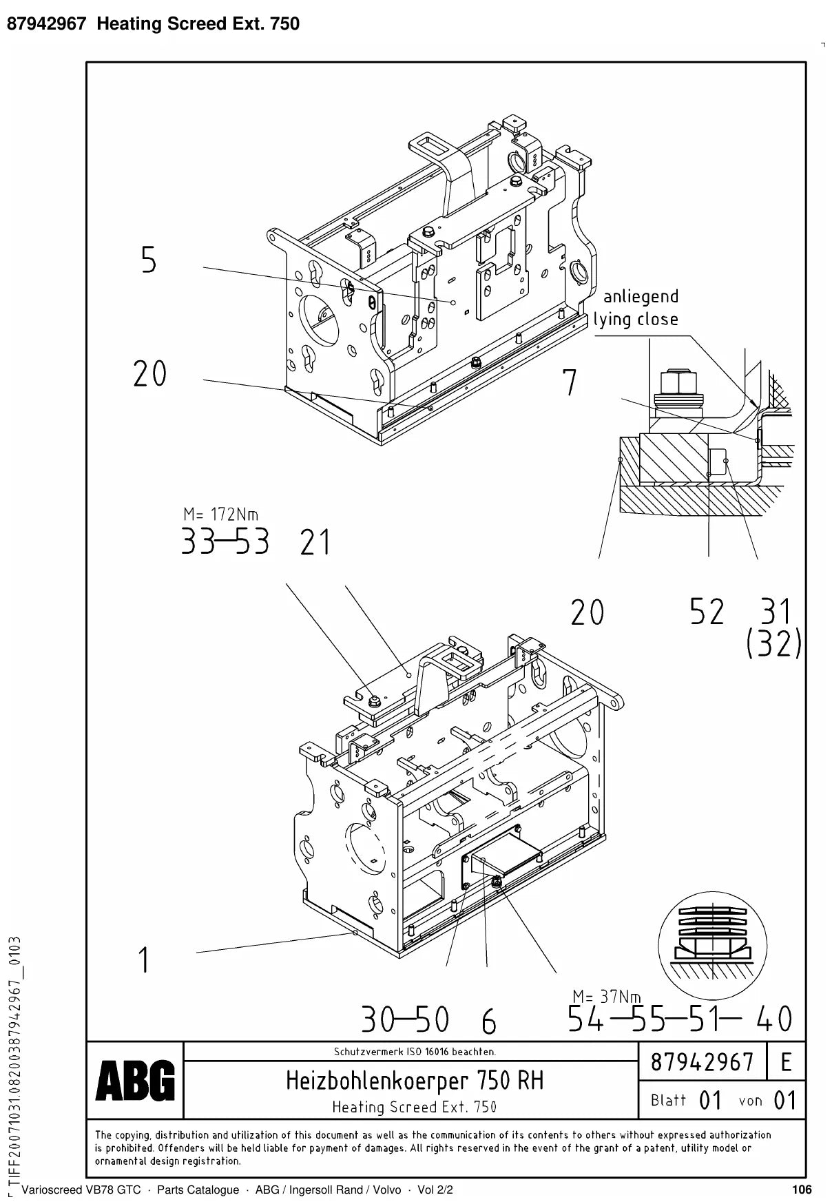 ABG Varioscreed VB78 GTC Ingersoll Rand — vista explodida 3