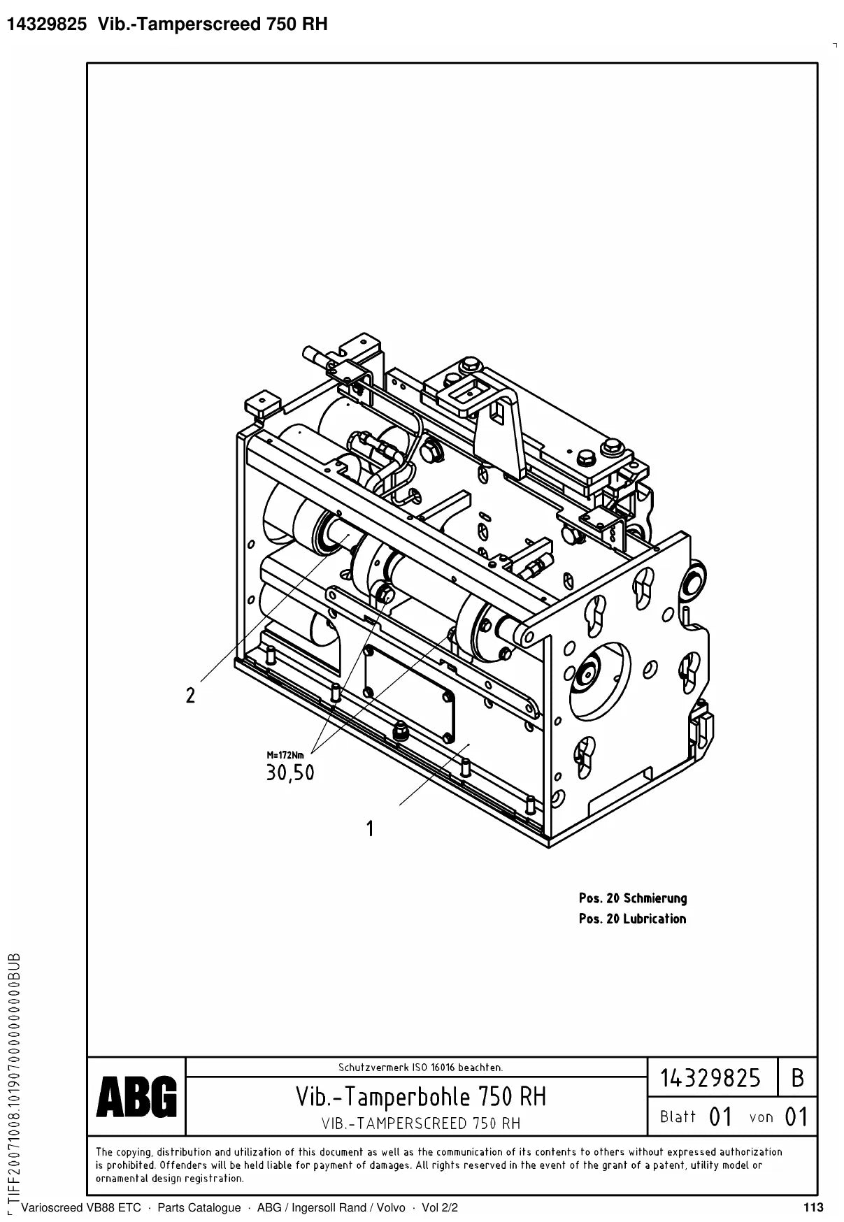 ABG Varioscreed VB88 ETC Ingersoll Rand — vista explodida 3