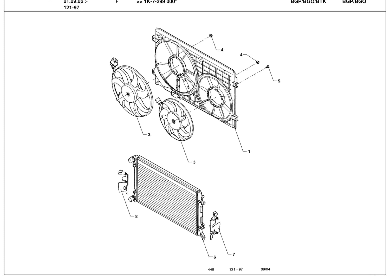 Catálogo de Peças Volkswagen Jetta 2.5 Tiptrônic (2006-2008) — vista explodida 3 (pág. 94 do PDF)