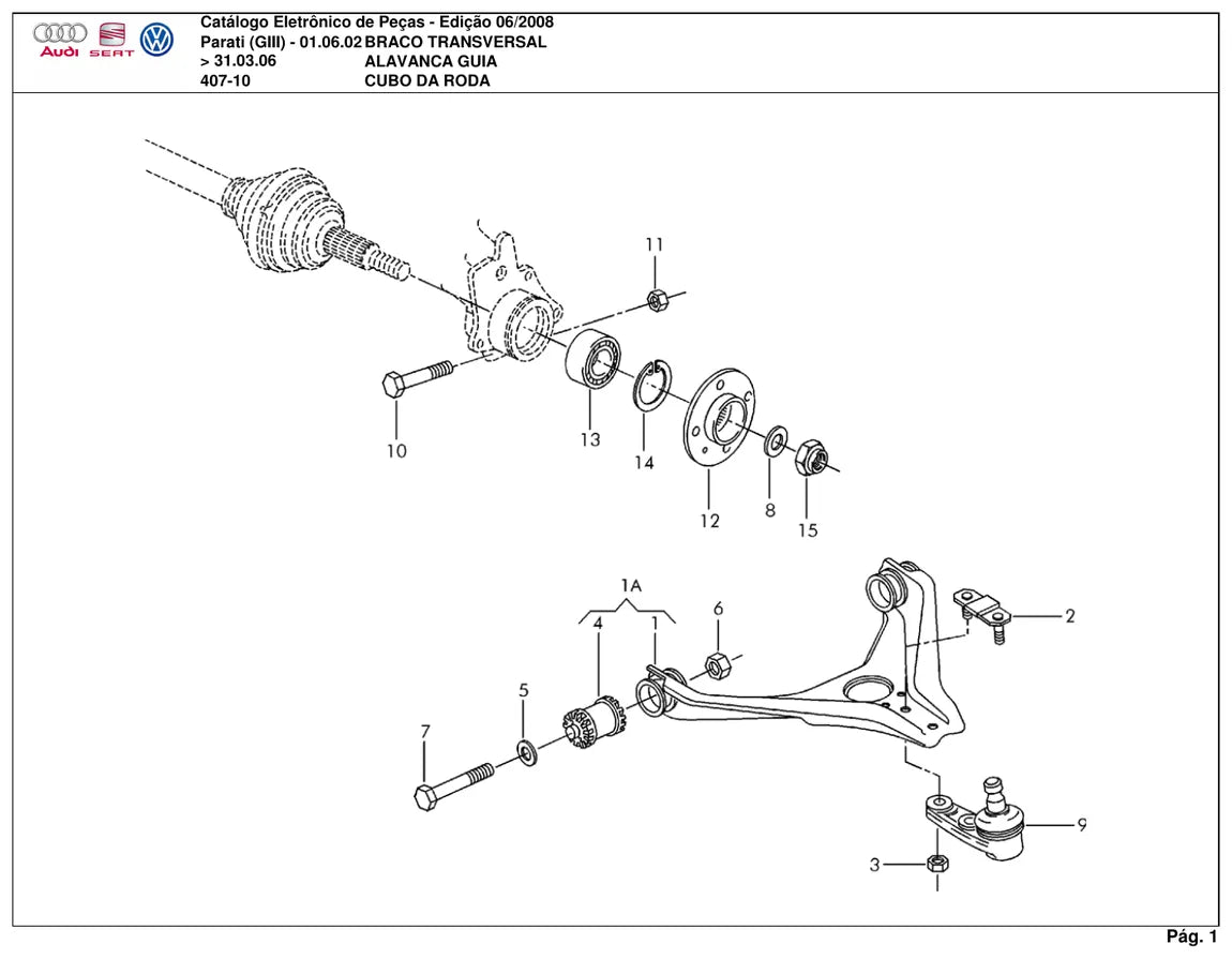 Catálogo de Peças Volkswagen Parati G3 GL, GLS e GTI Turbo (2002-2006) — imagem original 2