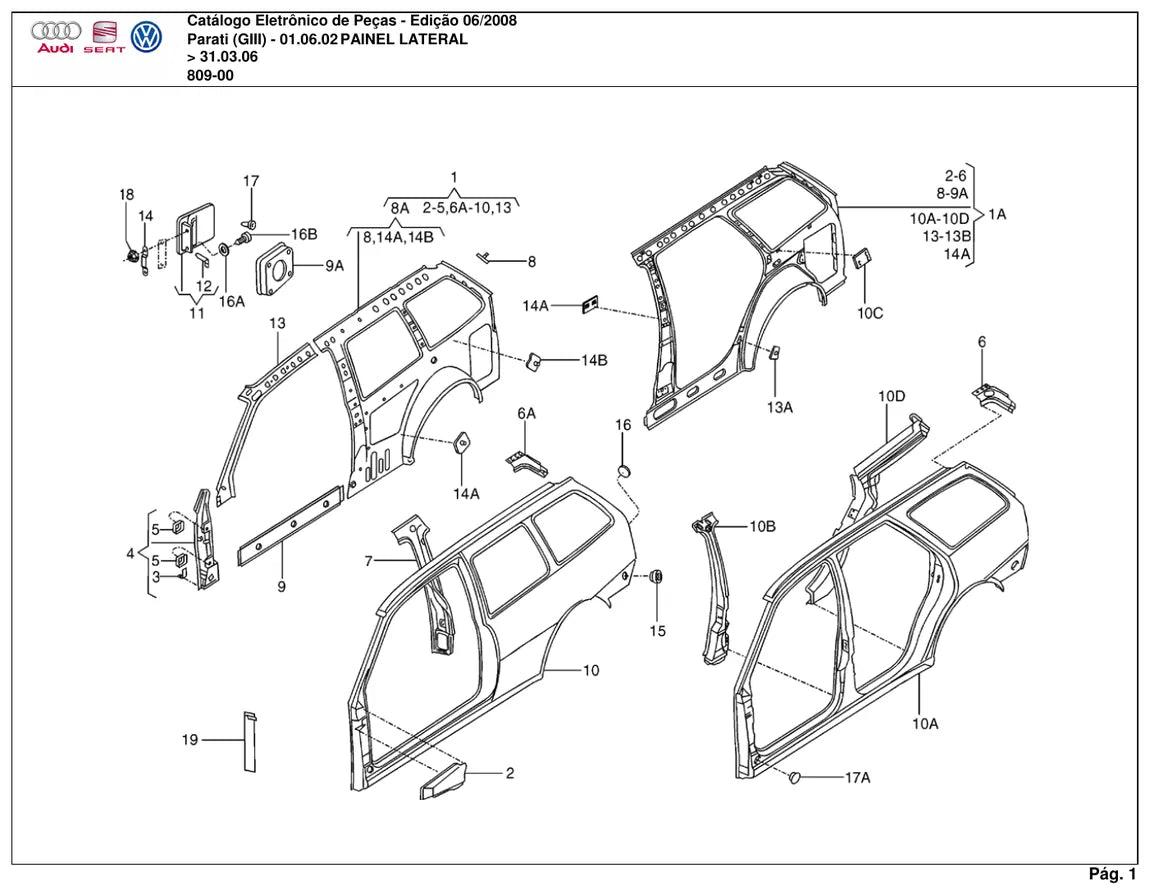 Catálogo de Peças Volkswagen Parati G3 GL, GLS e GTI Turbo (2002-2006) — imagem original 3