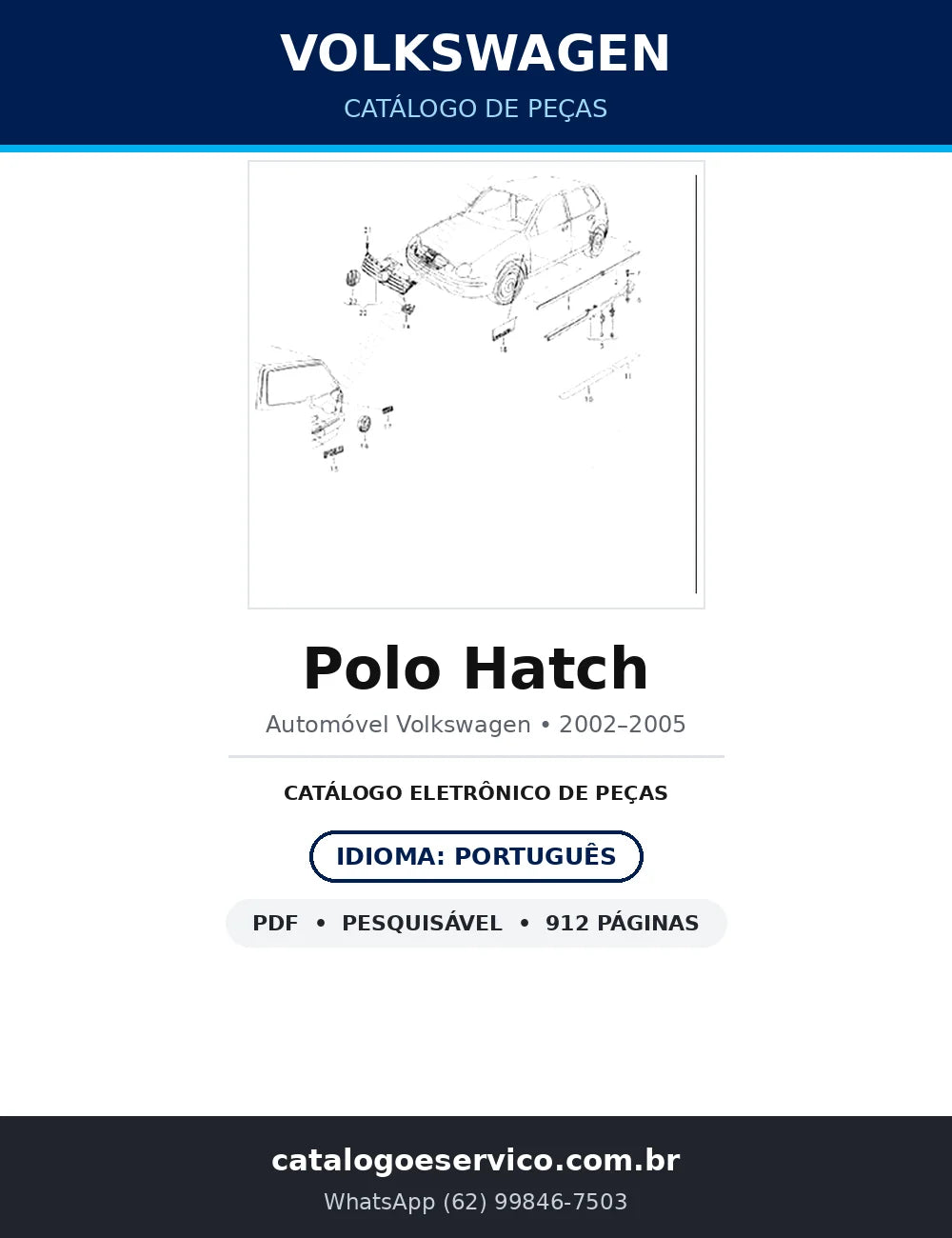 Catálogo de Peças Volkswagen Polo Hatch (2002–2005) — 912 págs. — capa