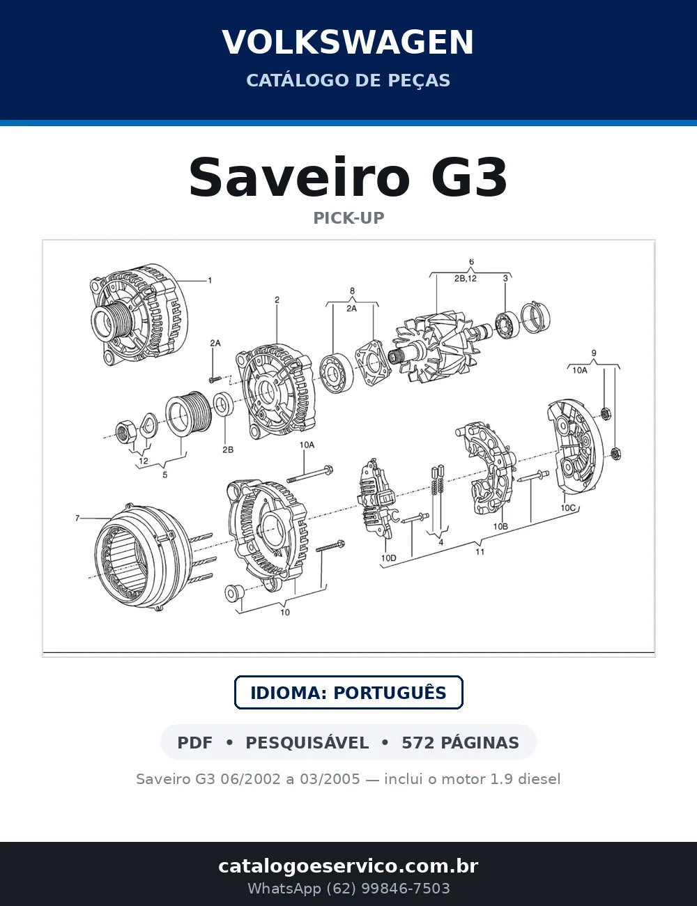Catálogo de Peças Volkswagen Saveiro G3 (2002-2006) — capa
