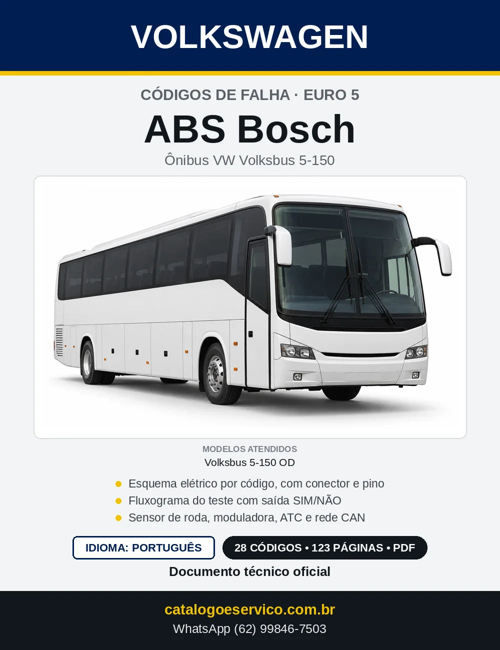 Capa — Códigos de Falha ABS Bosch Ônibus Volksbus 5-150 Euro 5 com Esquemas Elétricos