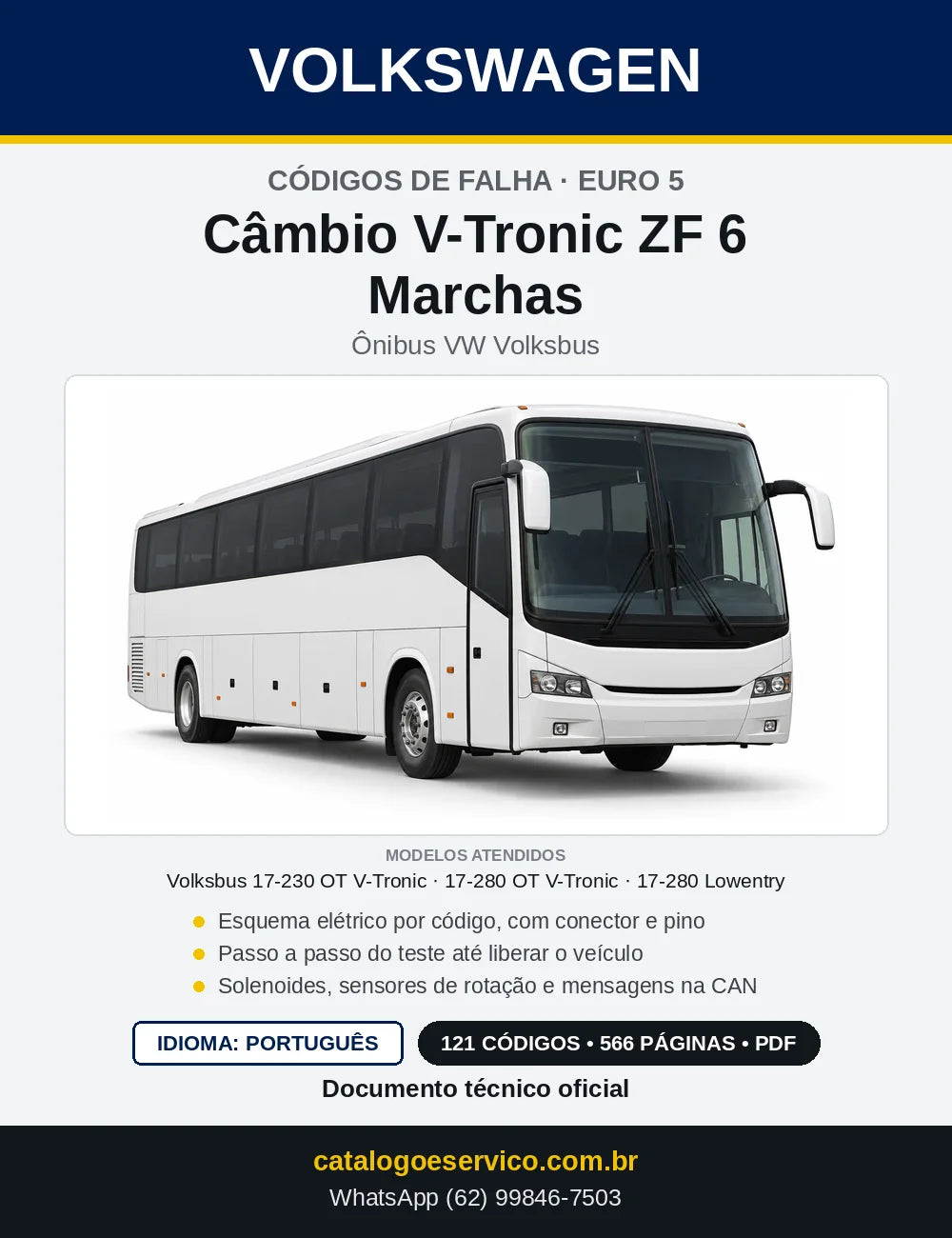 Capa — Códigos de Falha do Câmbio Automatizado V-Tronic ZF 6 Marchas