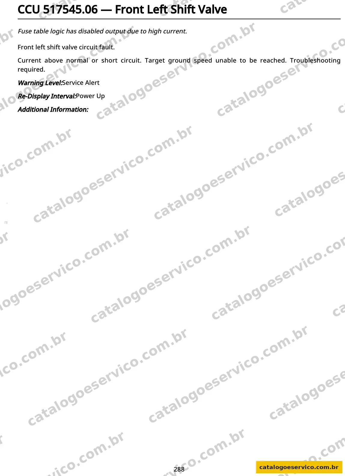 Código de falha CCU 517545.06 - John Deere M4030 M4040