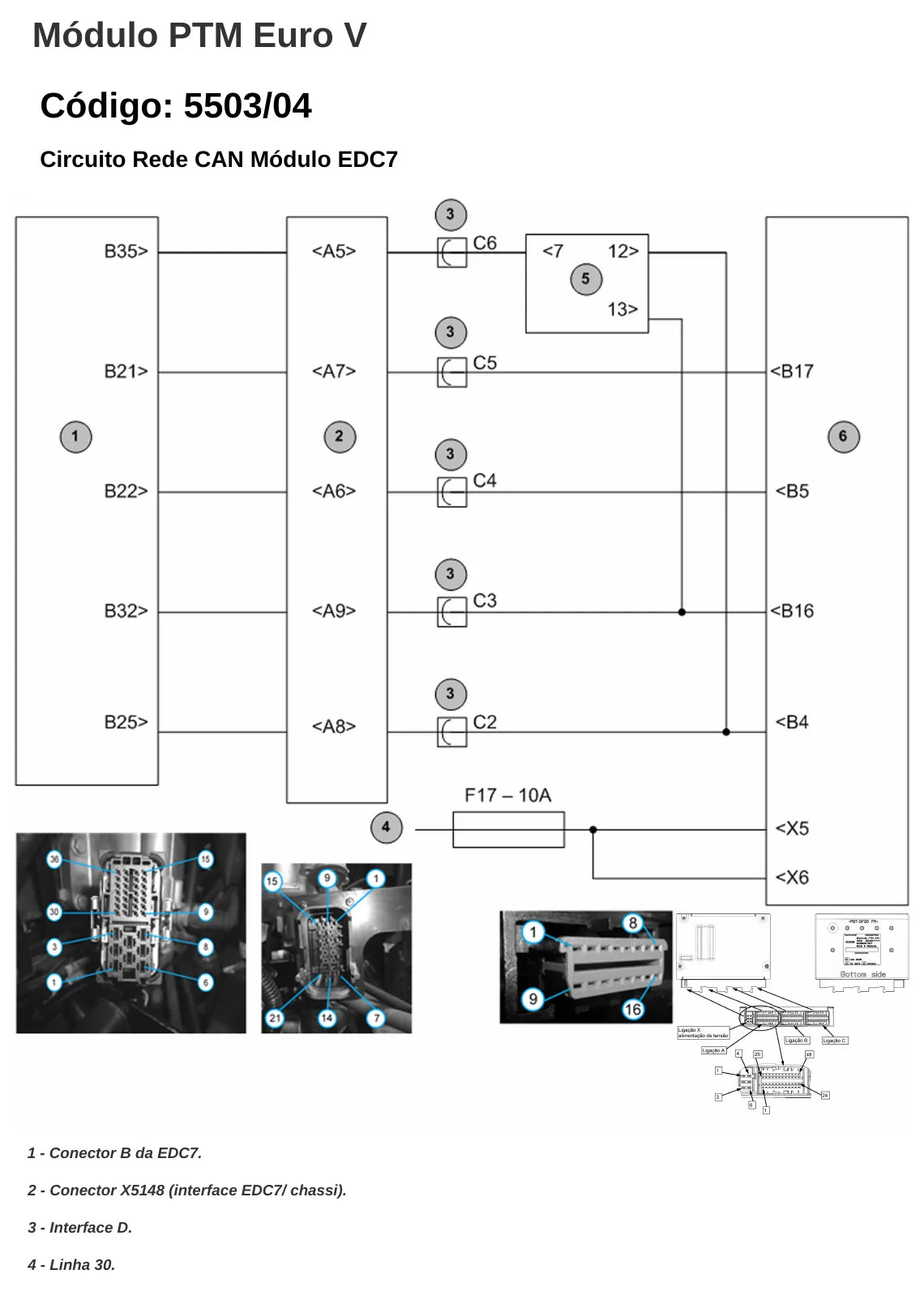 Página do manual de diagnóstico PTM Chassi de ônibus Volkswagen Volksbus Euro 5 — esquema elétrico e passo a passo (amostra 1)