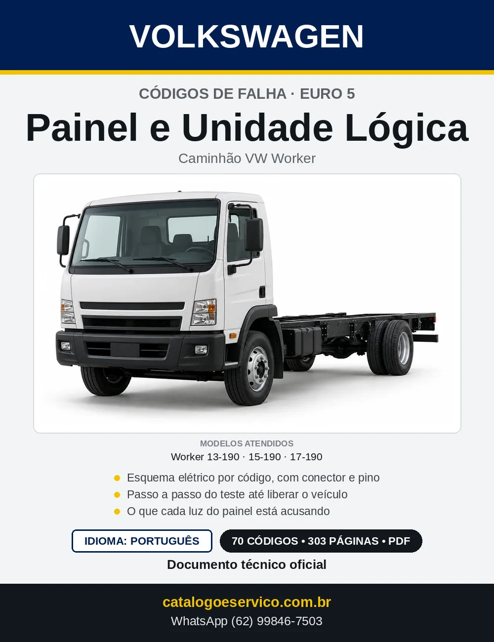 Capa — Códigos de Falha do Painel e Unidade Lógica (LU) VW Worker 13-190, 15-190 e 17-190 Euro 5 com Esquemas Elétricos