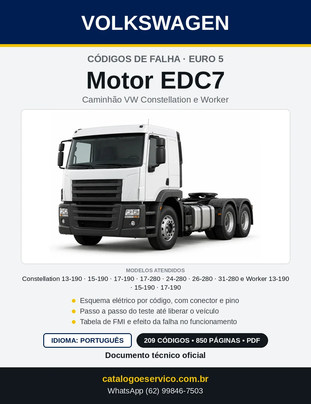 Capa — Códigos de Falha VW Constellation e Worker Euro 5