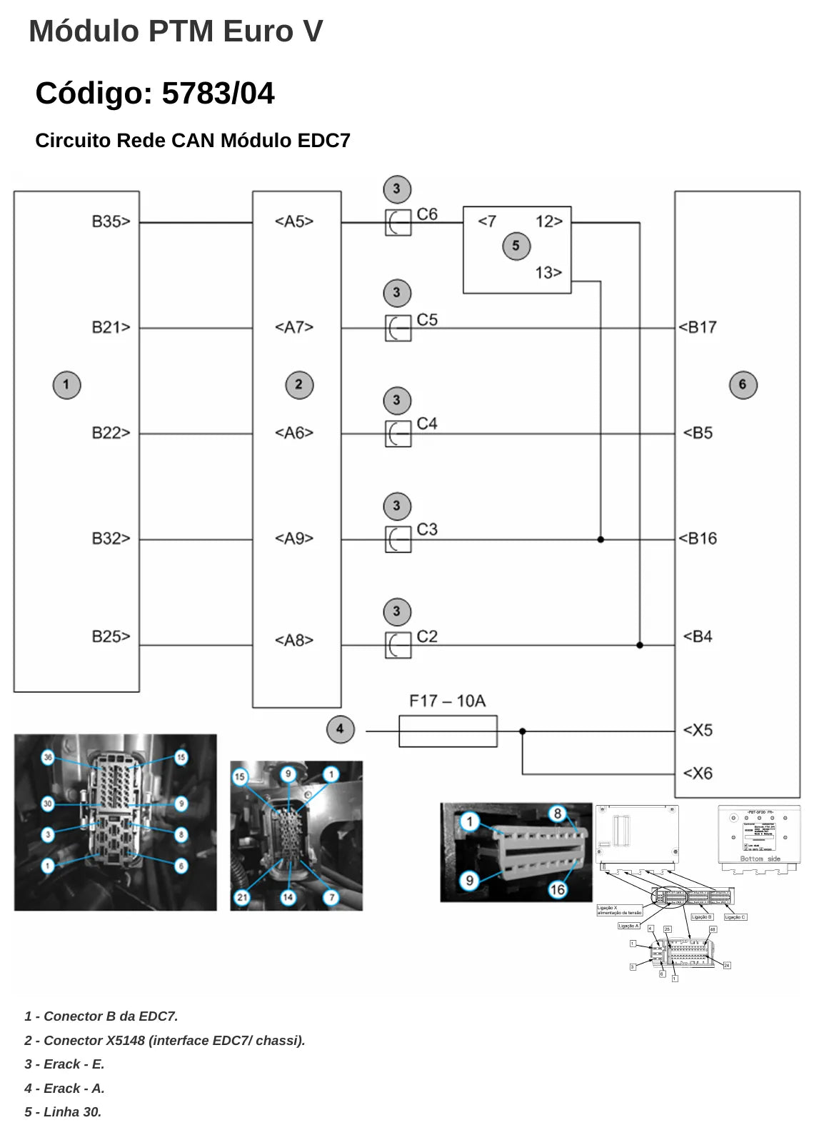 Página do manual de diagnóstico PTM Caminhão Volkswagen Worker Euro 5 — esquema elétrico e passo a passo (amostra 4)