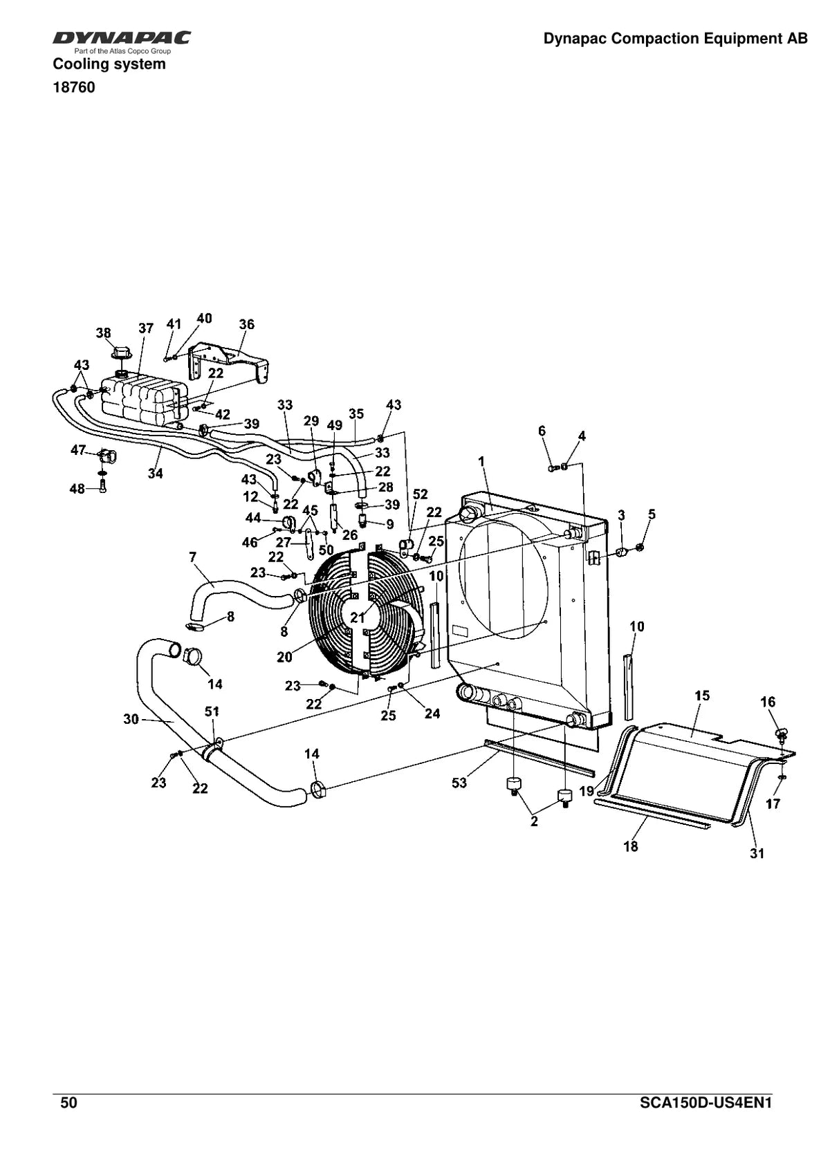 Dynapac Compactador SCA150D — rolo compactador, vista explodida 2