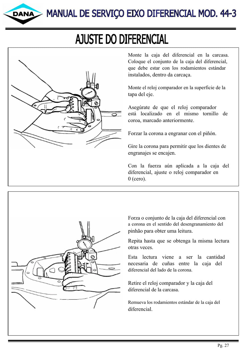 Manual de Montagem e Reparação Diferencial Dana 44-3 (Espanhol)