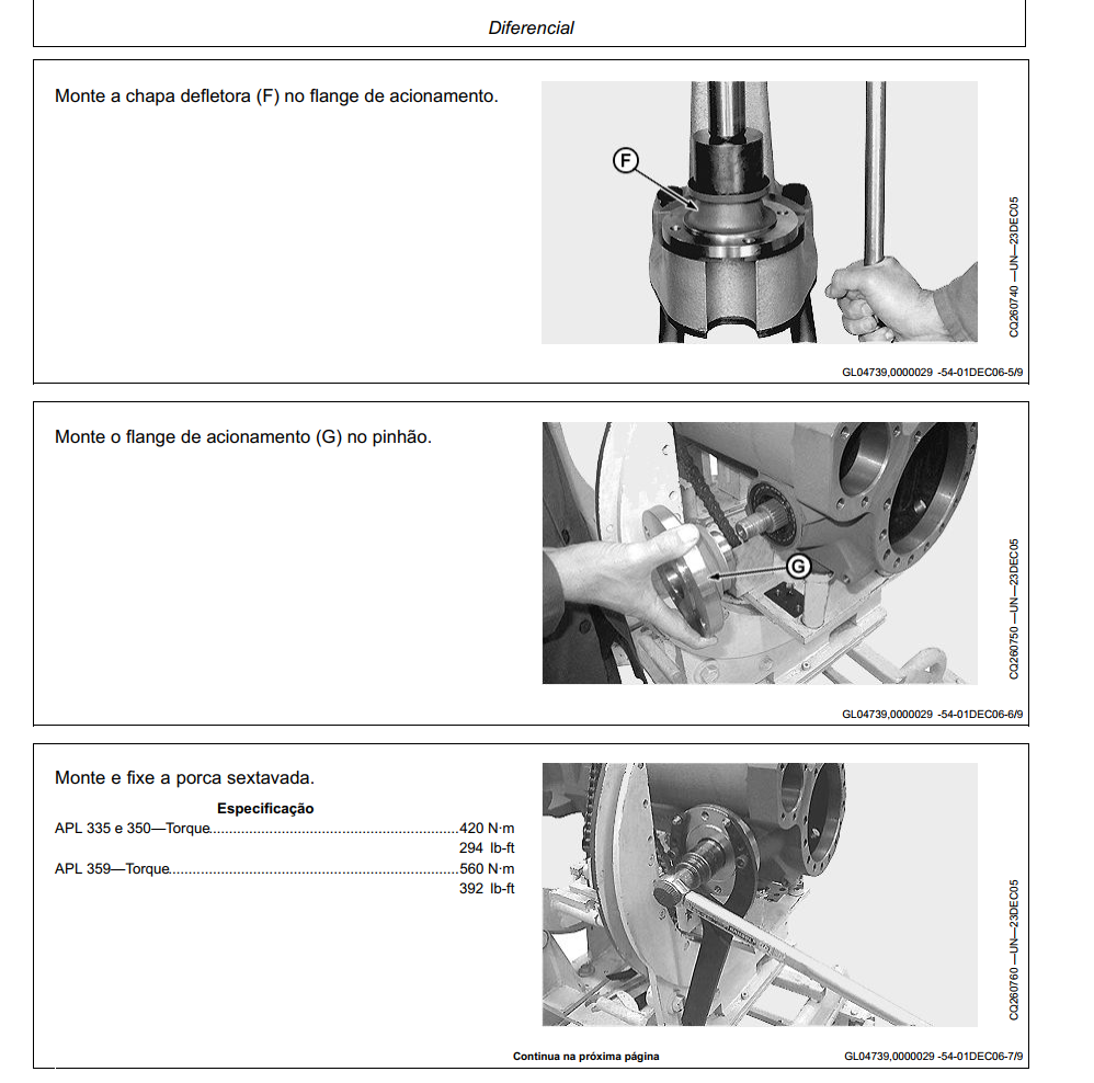 Manual de Serviço Eixos Dianteiros John Deere — Séries AS, APL, Dana 750/755 e Carraro