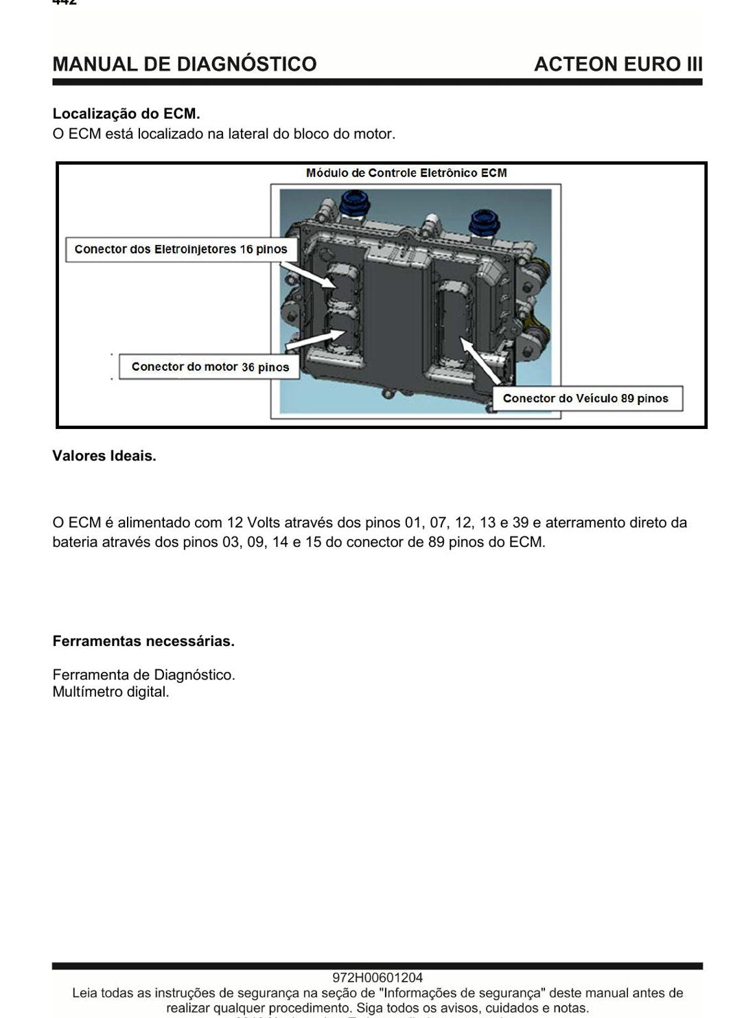 Manual de Diagnóstico Agrale Motor ACTEON Euro III - família MaxxForce 4.8H e 7.2H - Motor - página 3