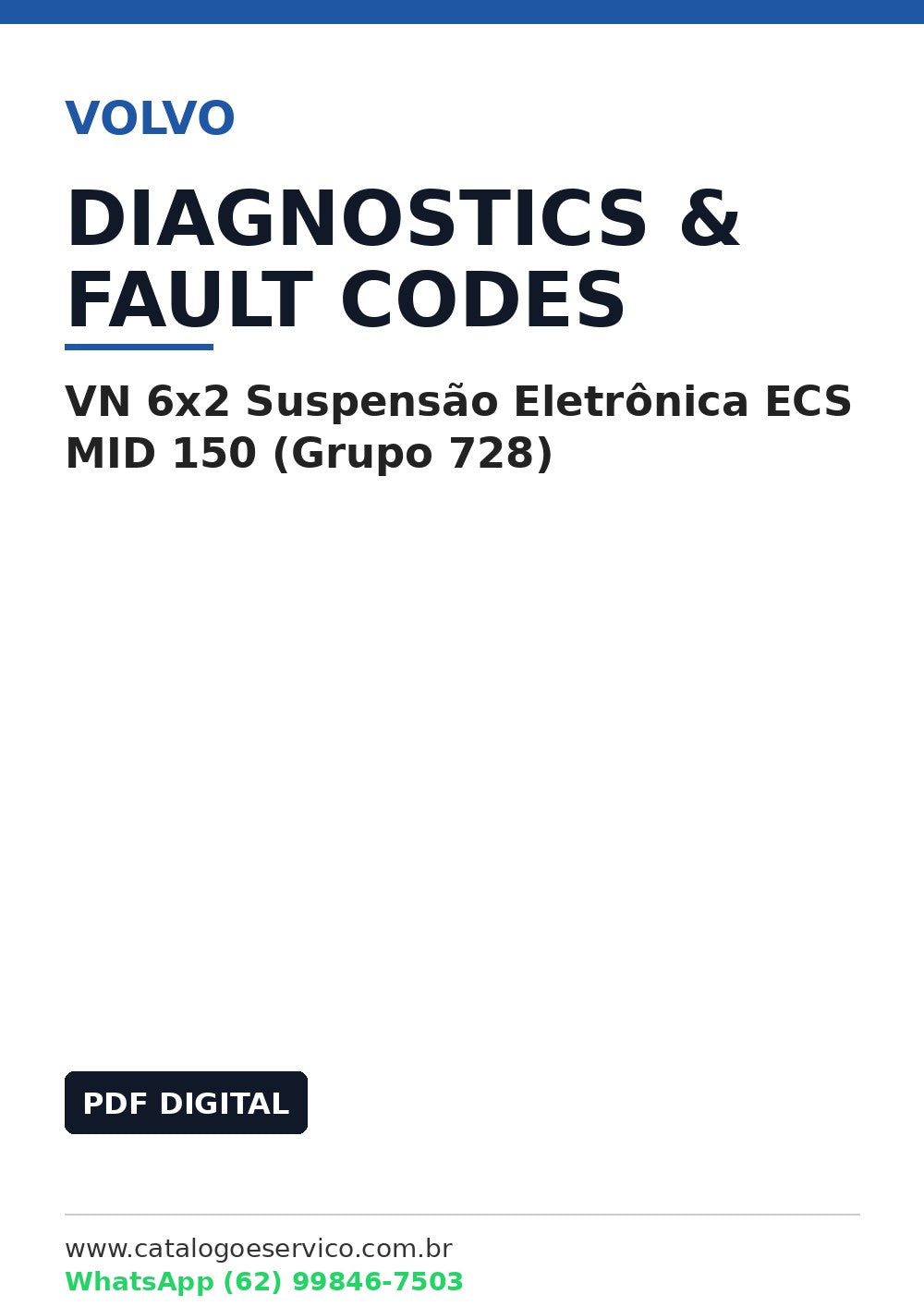 Diagnóstico e Códigos de Falha Volvo VN 6x2 Suspensão Eletrônica ECS MID 150 (Grupo 728)