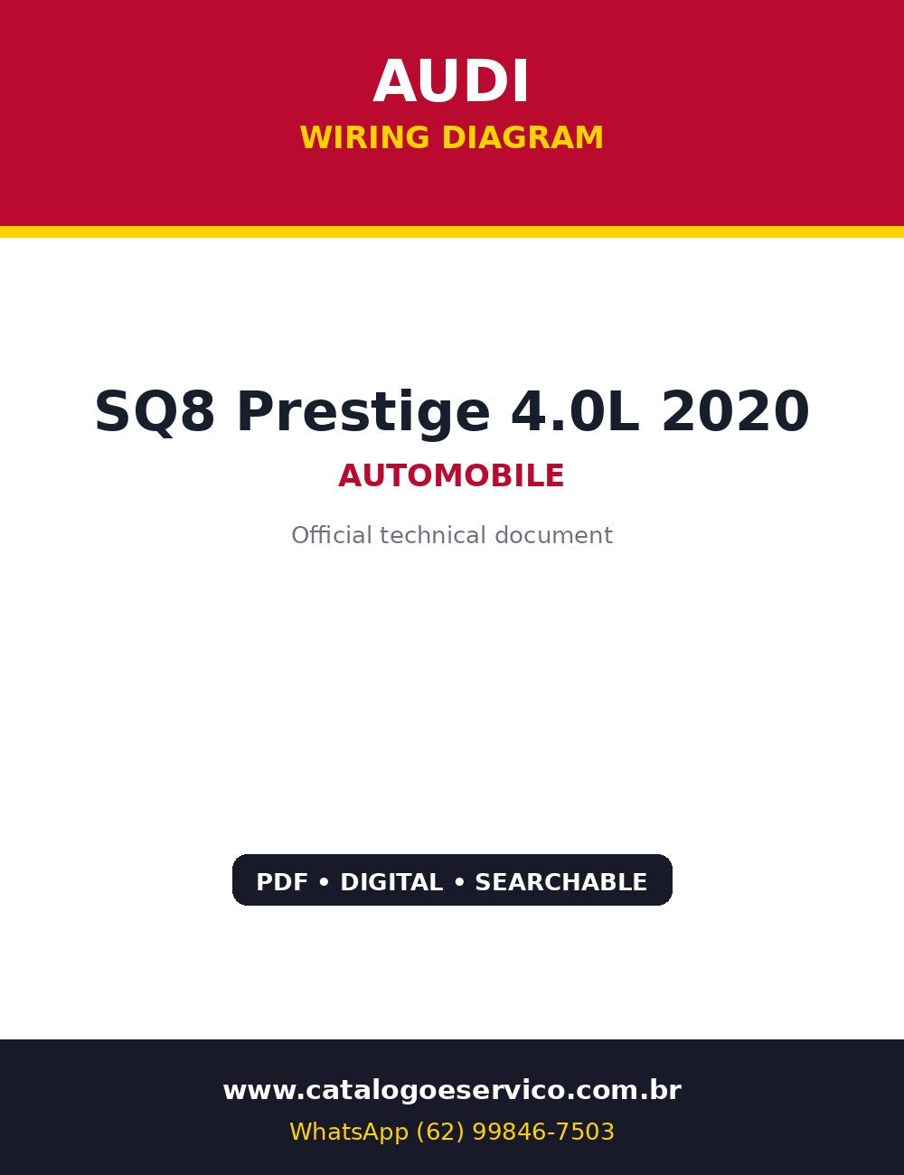 Diagrama Elétrico Audi SQ8 Prestige 4.0L 2020 — 4.0L 2020: barramento MOST, câmeras 360 e barra