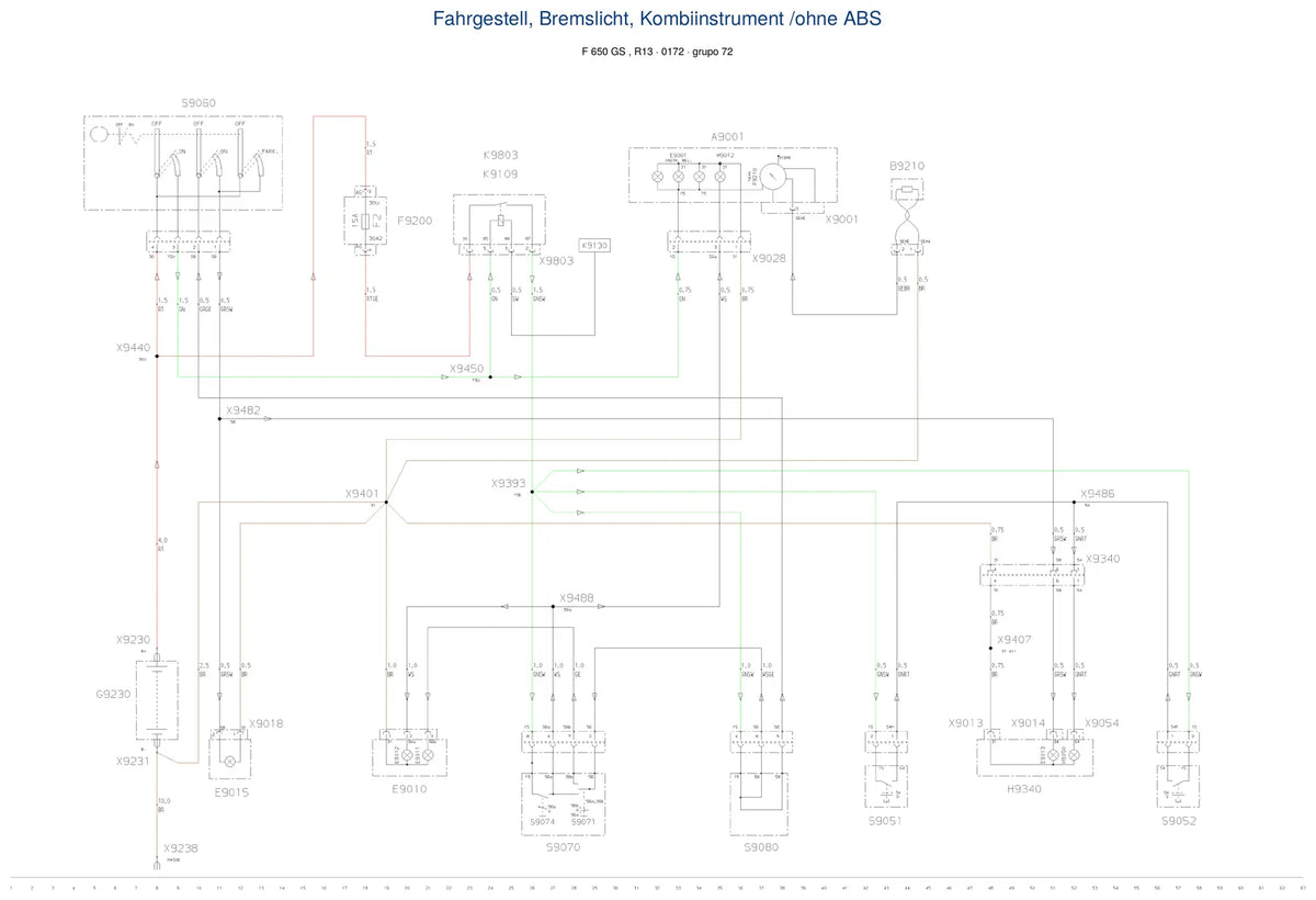 Página do Diagrama Elétrico BMW F 650 GS — esquema de fiação em PDF